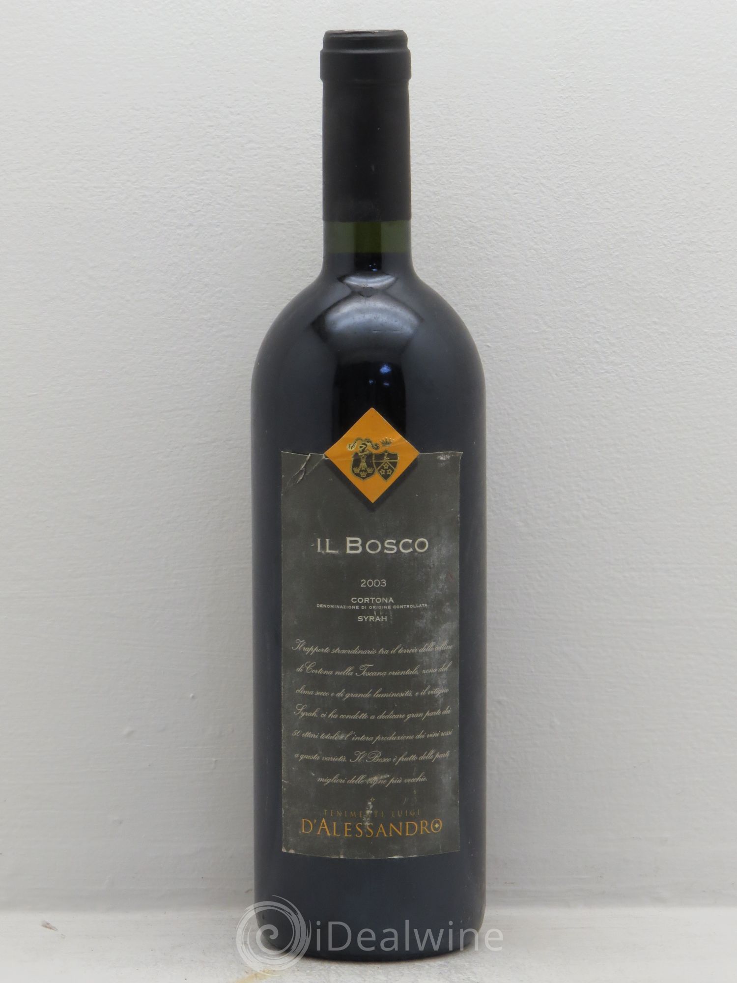 Italie Cortona IGT il Bosco d'Alessandro Syrah 2003 - Posten von 1 Flasche - 0