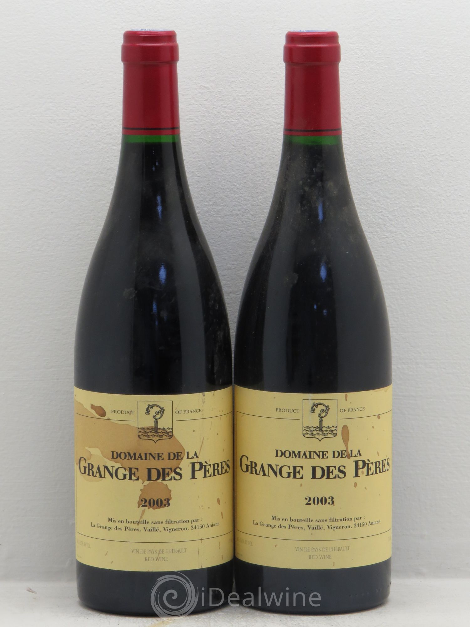 Pays d'Hérault Grange des Pères Laurent Vaillé 2003 - Lot de 2 bouteilles - 0