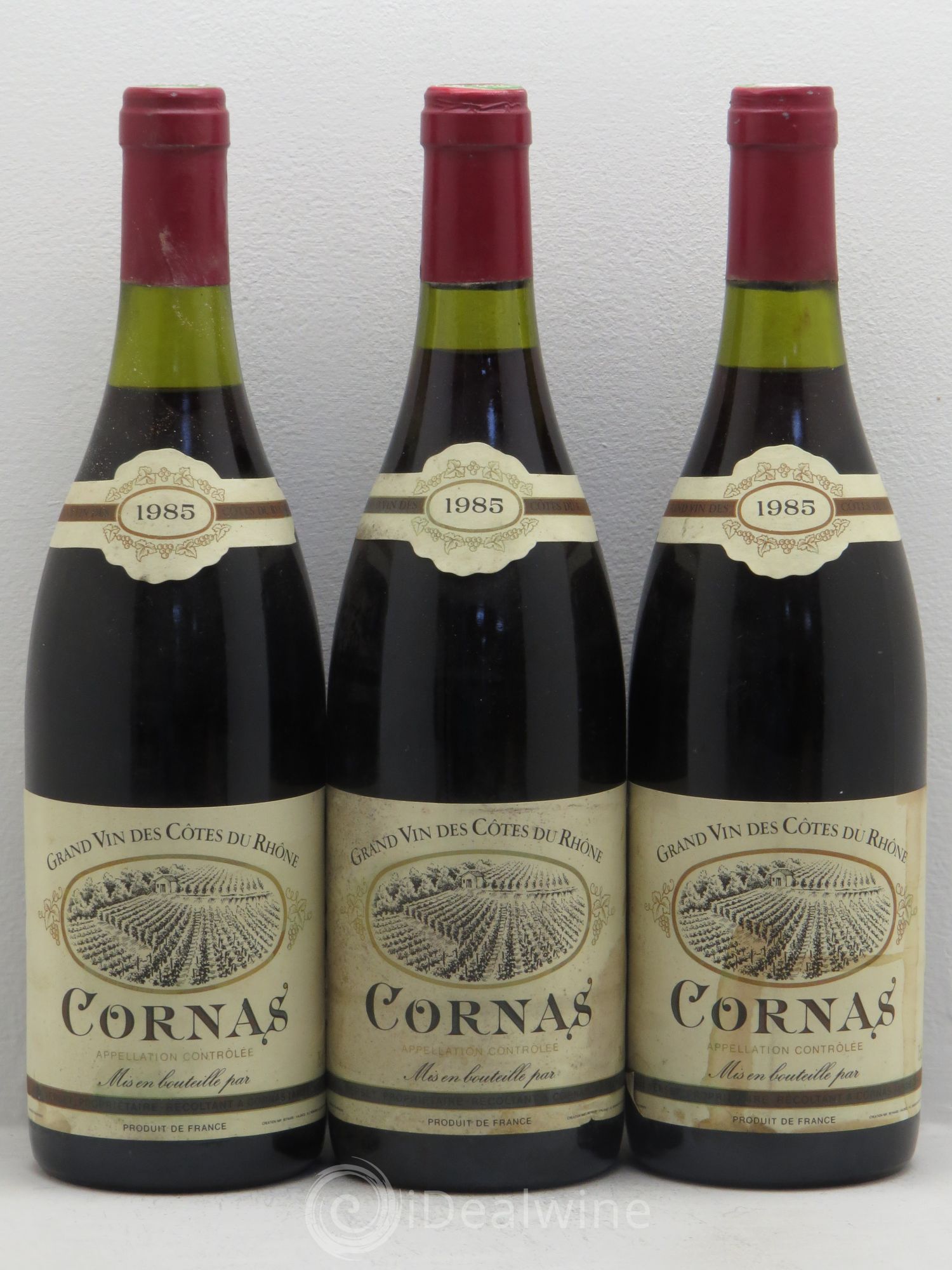 Cornas Noël Verset 1985 - Lot de 3 bouteilles - 0
