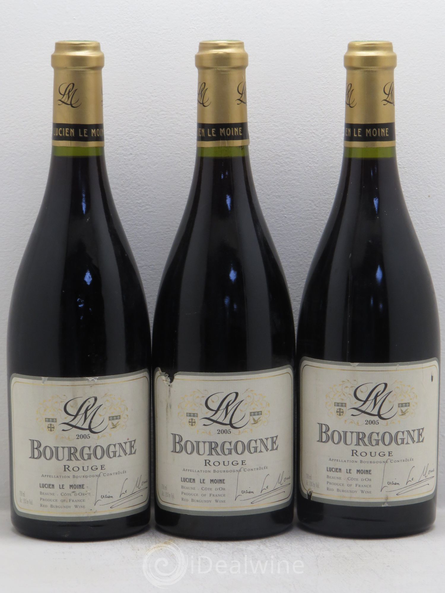 Bourgogne Lucien Le Moine 2005 - Lot de 3 bouteilles - 0