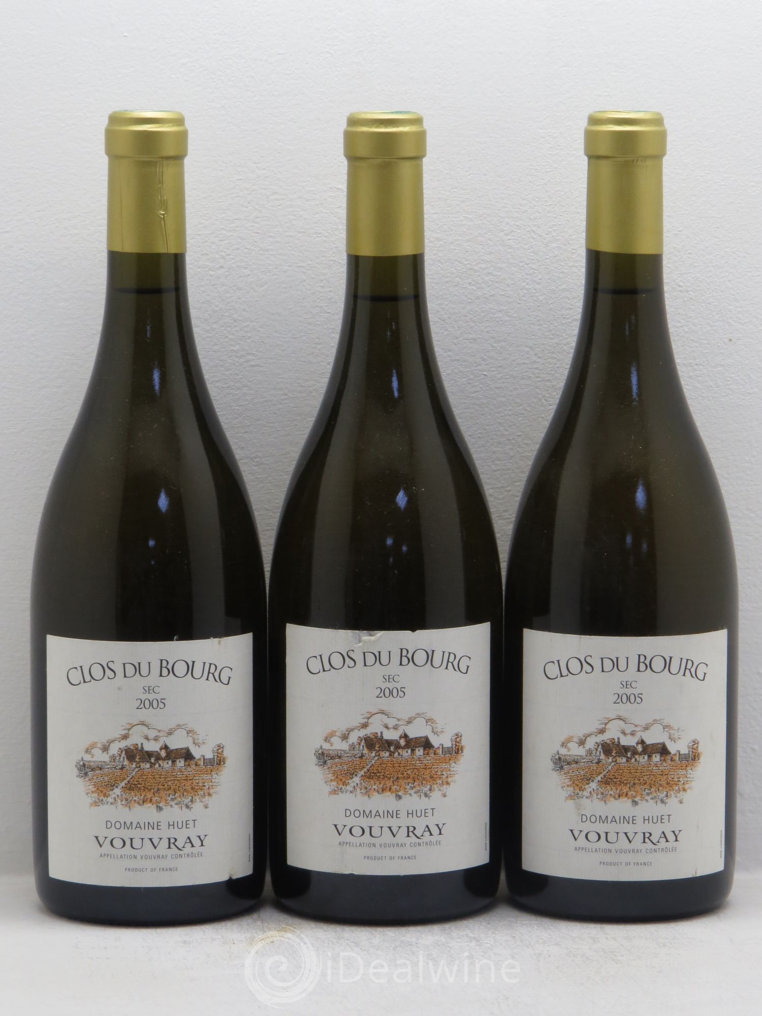 Vouvray Clos du Bourg Sec Domaine Huet 2005 - Lot de 3 bouteilles - 0