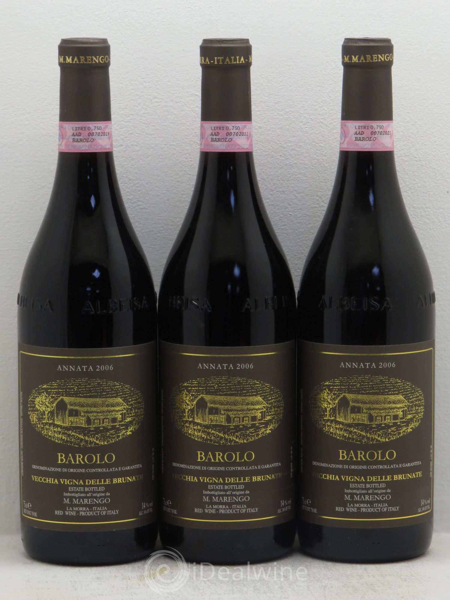 Barolo Brunate Vieilles Vignes Marengo Mario 2006 - Posten von 3 Flaschen - 0