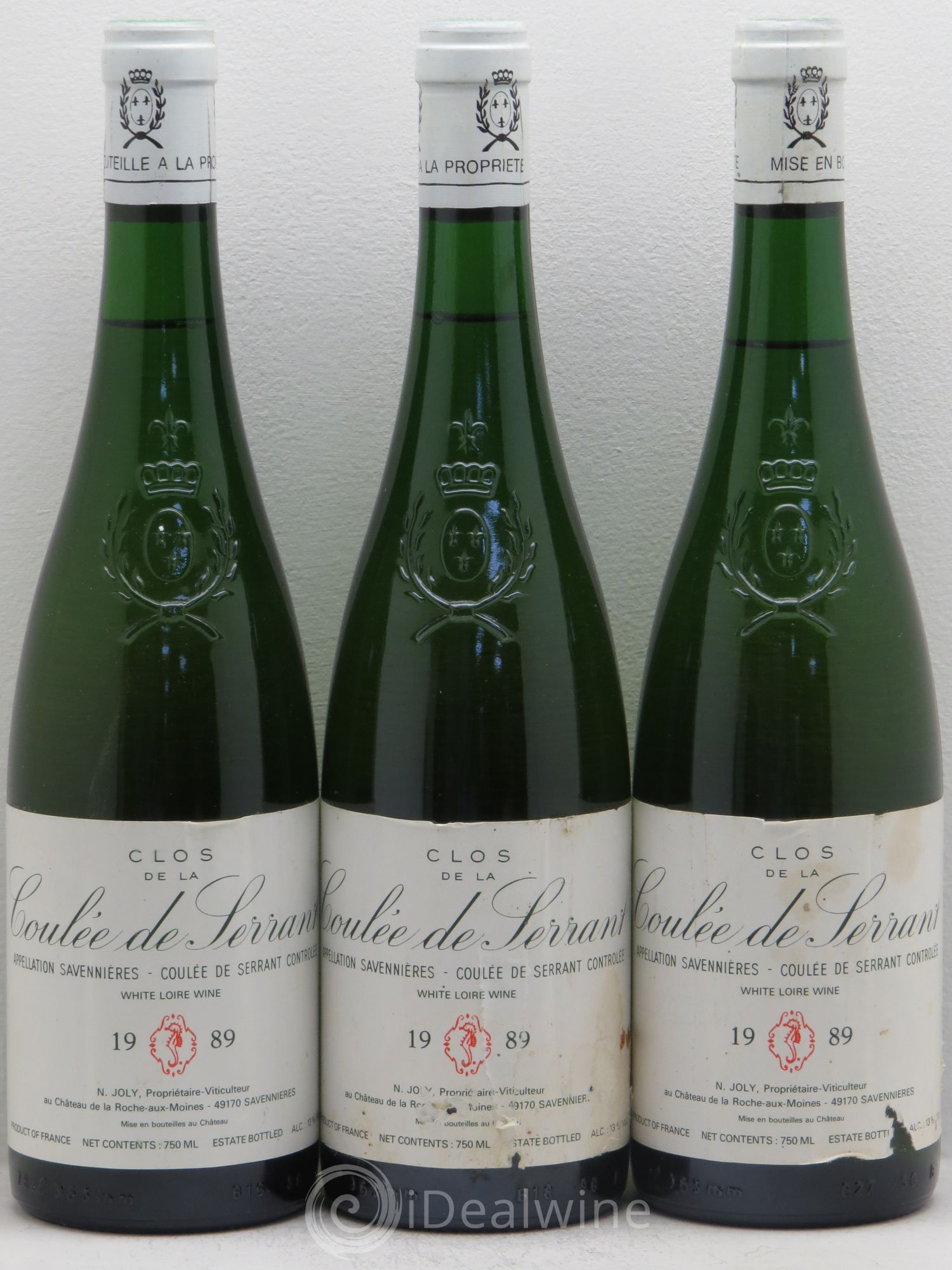 Savennières Clos de la Coulée de Serrant Vignobles de la Coulée de Serrant - Nicolas Joly 1989 - Lot de 3 bouteilles - 0