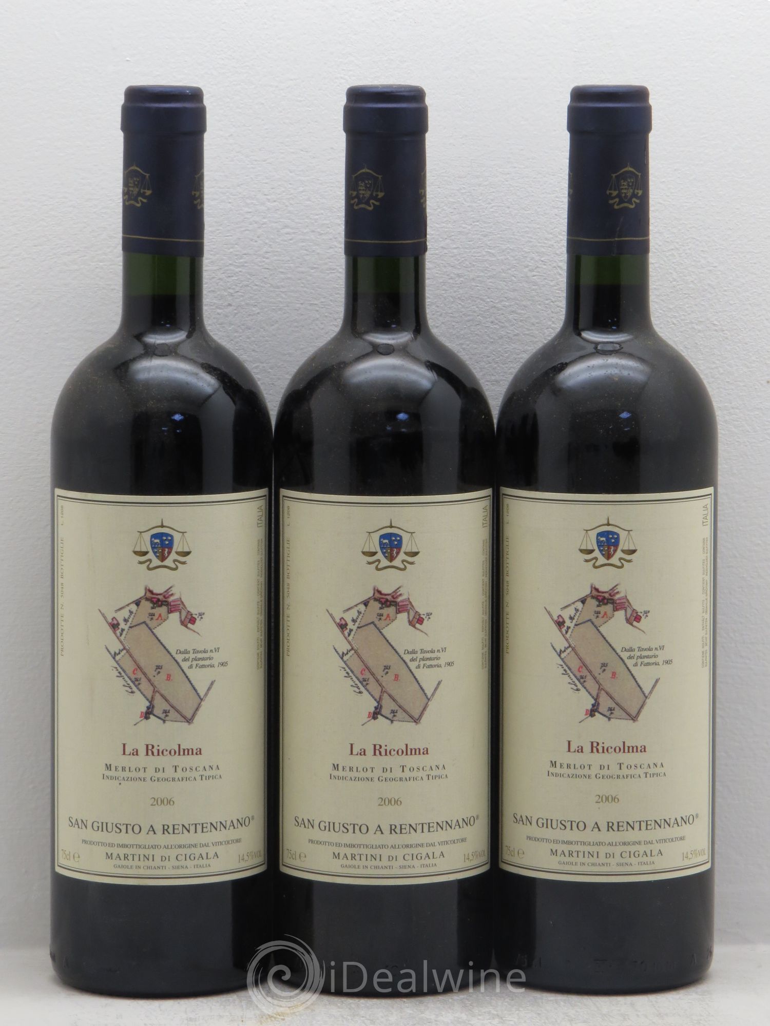 Toscana IGT Merlot di Toscana IGT Ricolma San Giusto a Rentennano 2006 - Lot de 3 bouteilles - 0