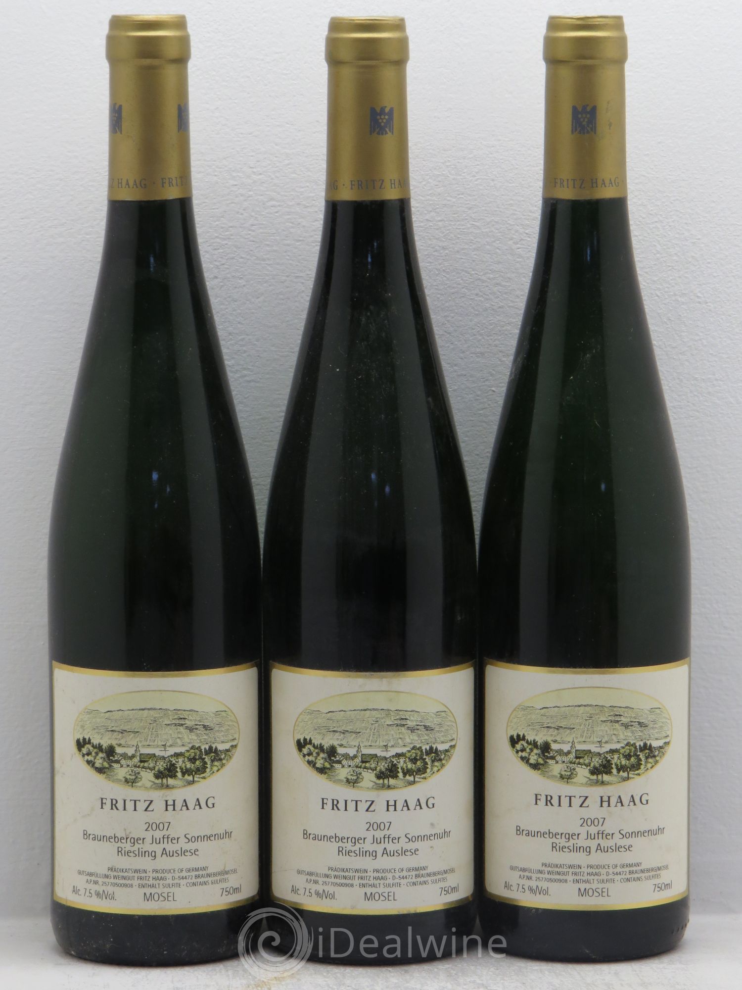 Riesling Braunberger Auslese GK Fritz Haag Juffer Sonnenuhr 2007 - Posten von 3 Flaschen - 0