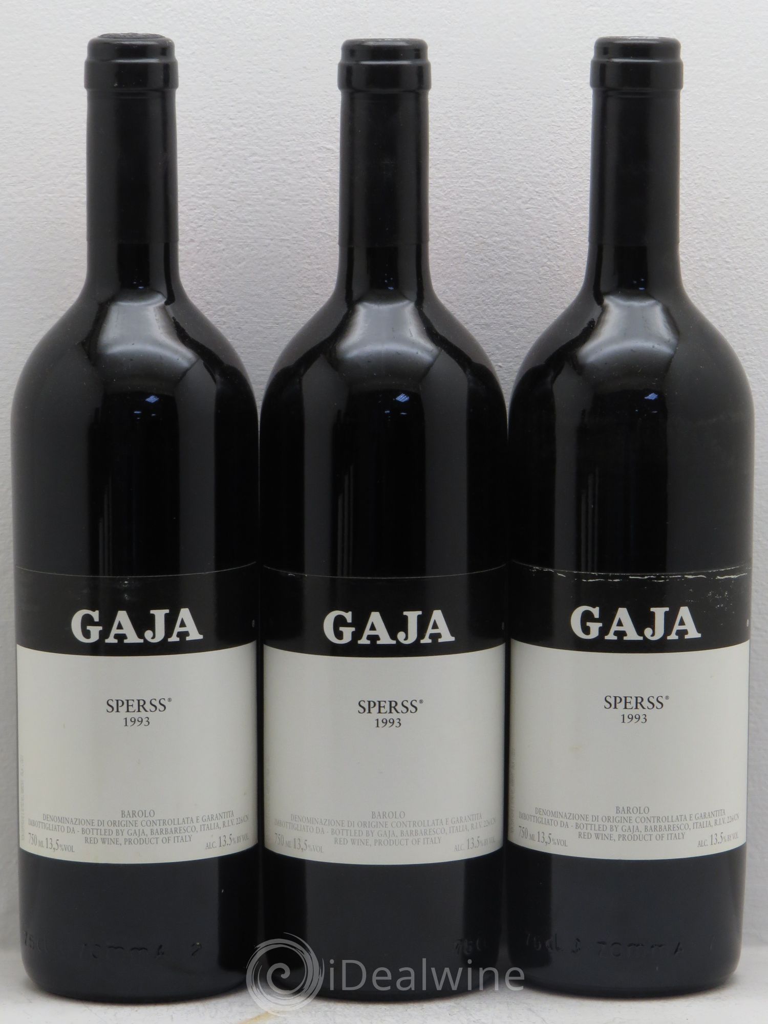 Barolo DOCG Sperss Angelo Gaja 1993 - Lot de 3 bouteilles - 0