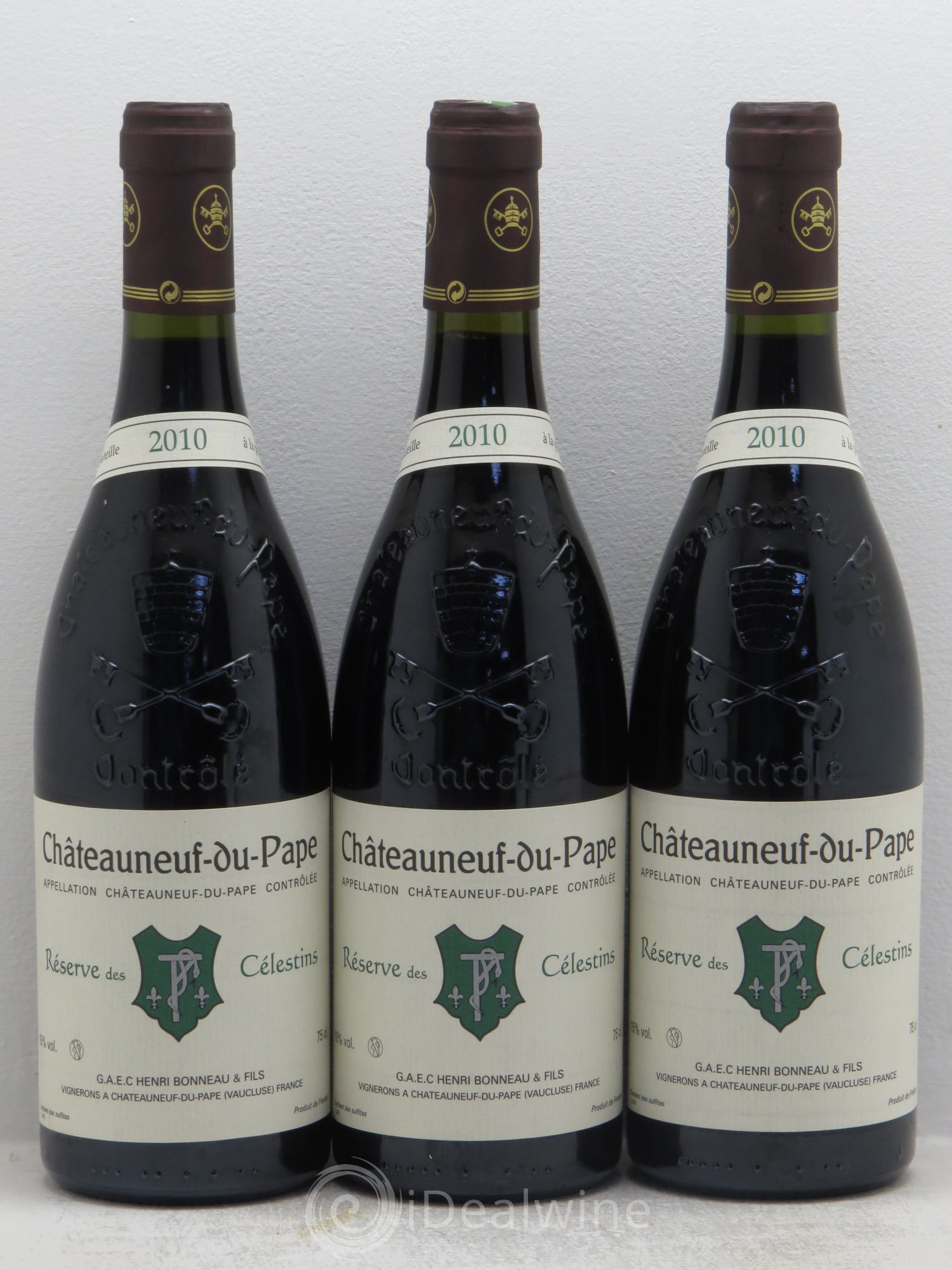 Châteauneuf-du-Pape Réserve des Célestins Henri Bonneau & Fils 2010 - Lot de 3 bouteilles - 0