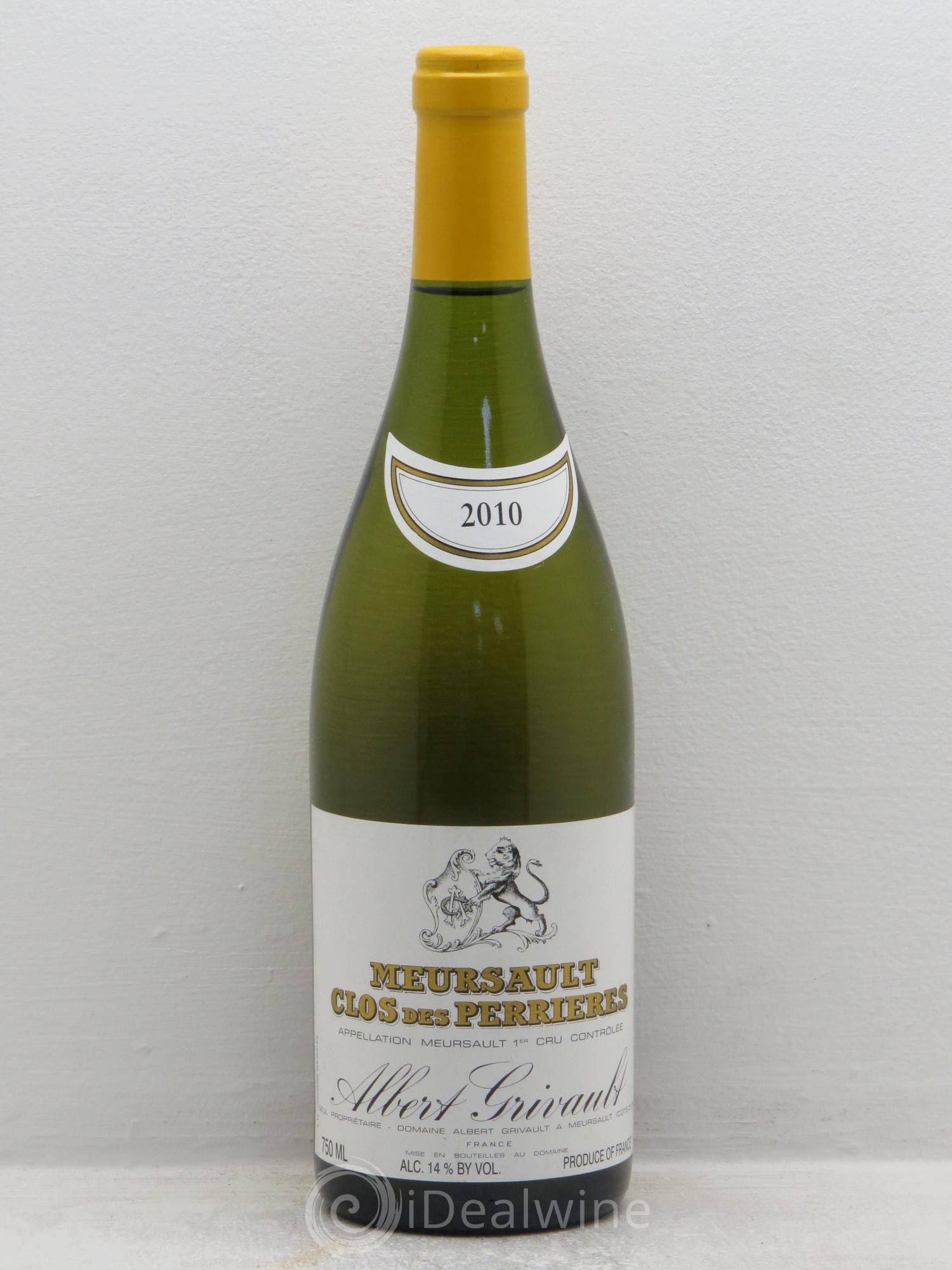 Meursault 1er Cru Clos des Perrières Monopole Albert Grivault 2010 - Lot de 1 bouteille - 0