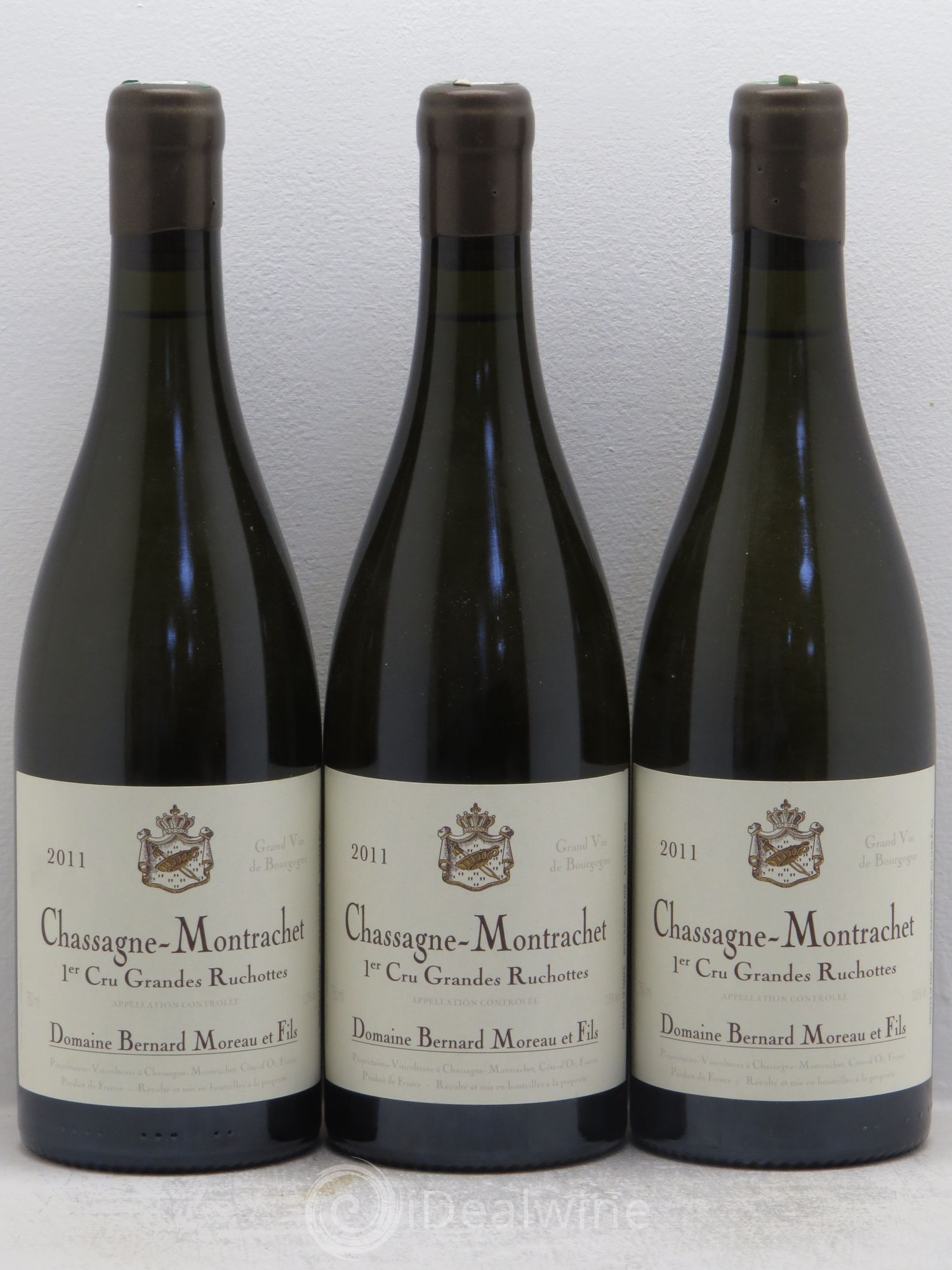 Chassagne-Montrachet 1er Cru Domaine Moreau 2011 - Posten von 3 Flaschen - 0