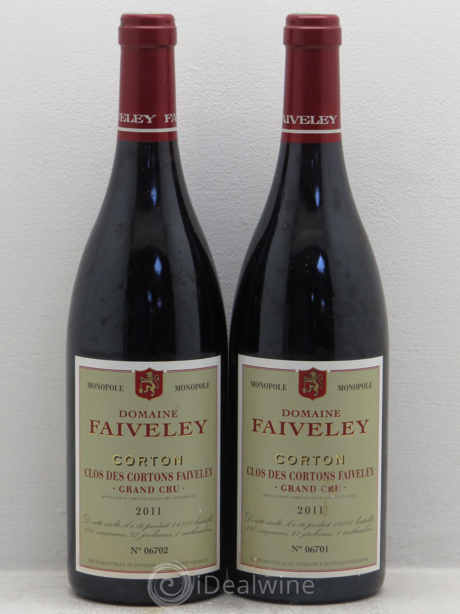 Corton Grand Cru Clos des Cortons Faiveley 2011 - Lot de 2 bouteilles - 0