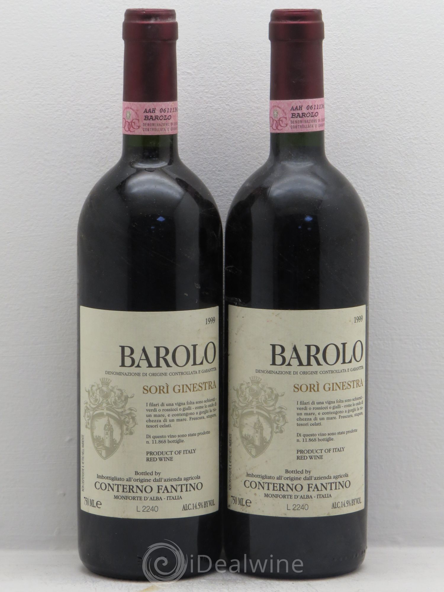 Barolo Sori Ginestra Conterno Fantino 1999 - Posten von 2 Flaschen - 0