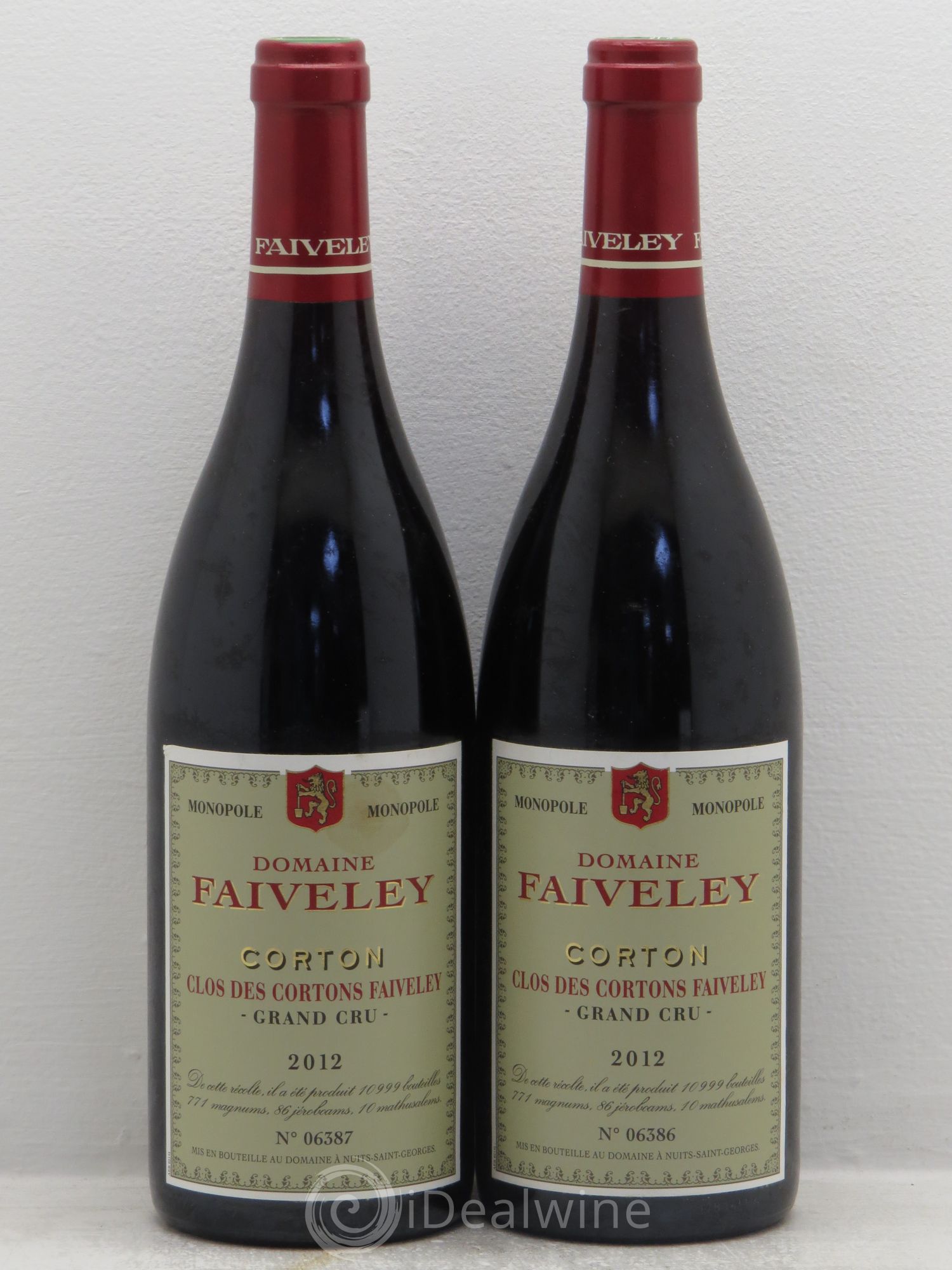 Corton Grand Cru Clos des Cortons Faiveley 2012 - Lot de 2 bouteilles - 0