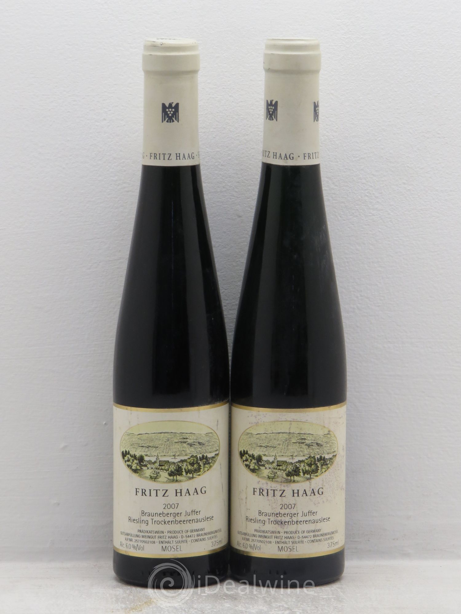 Riesling Braunberger Trockenbeerenausles Fritz Haag Juffer 2007 - Lotto di 2 mezze bottiglie - 0