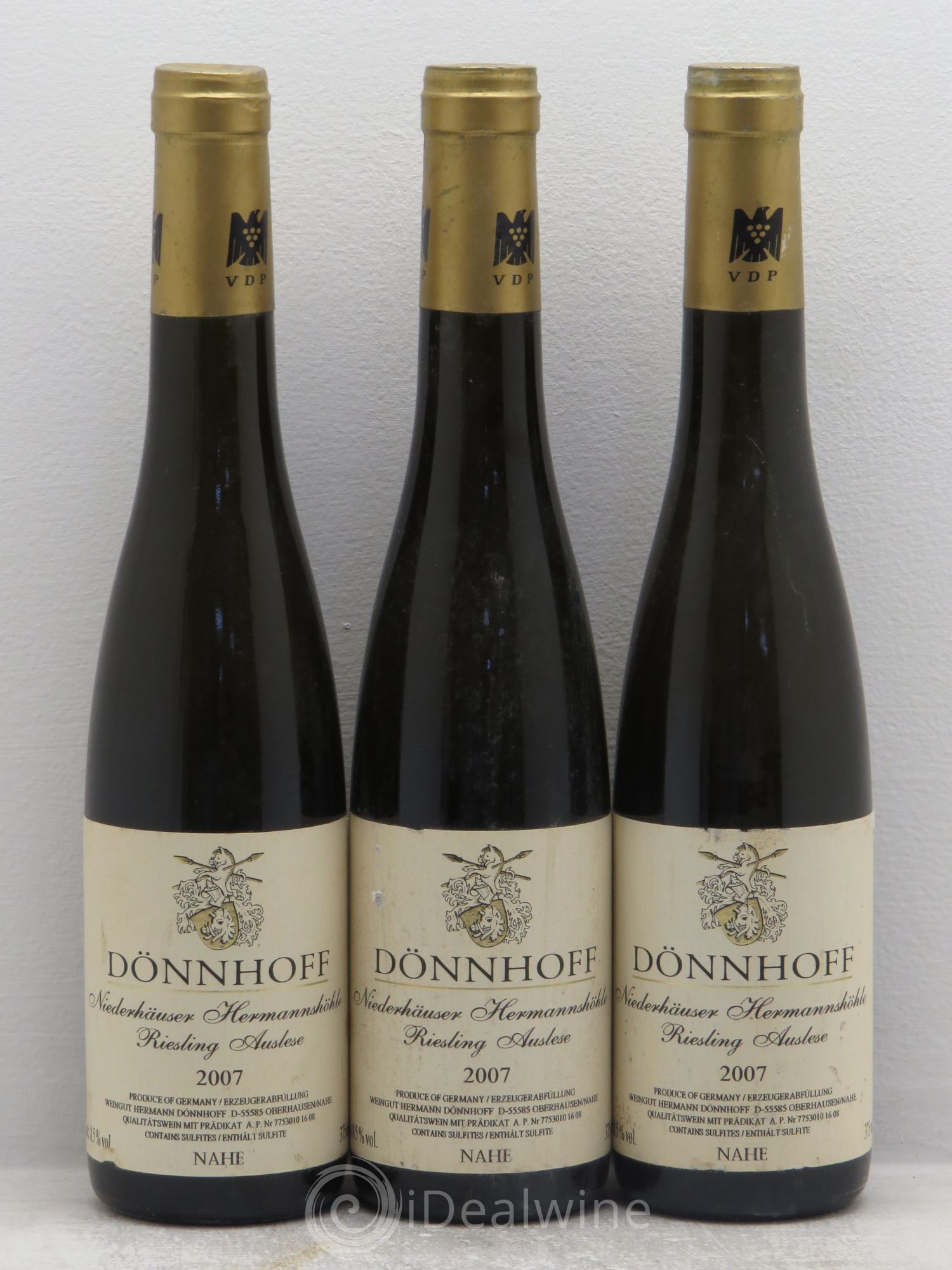 Riesling Hermannshohle Auslese Donnhoff Niederhauser 2007 - Posten von 3 Demi-Flaschen - 0