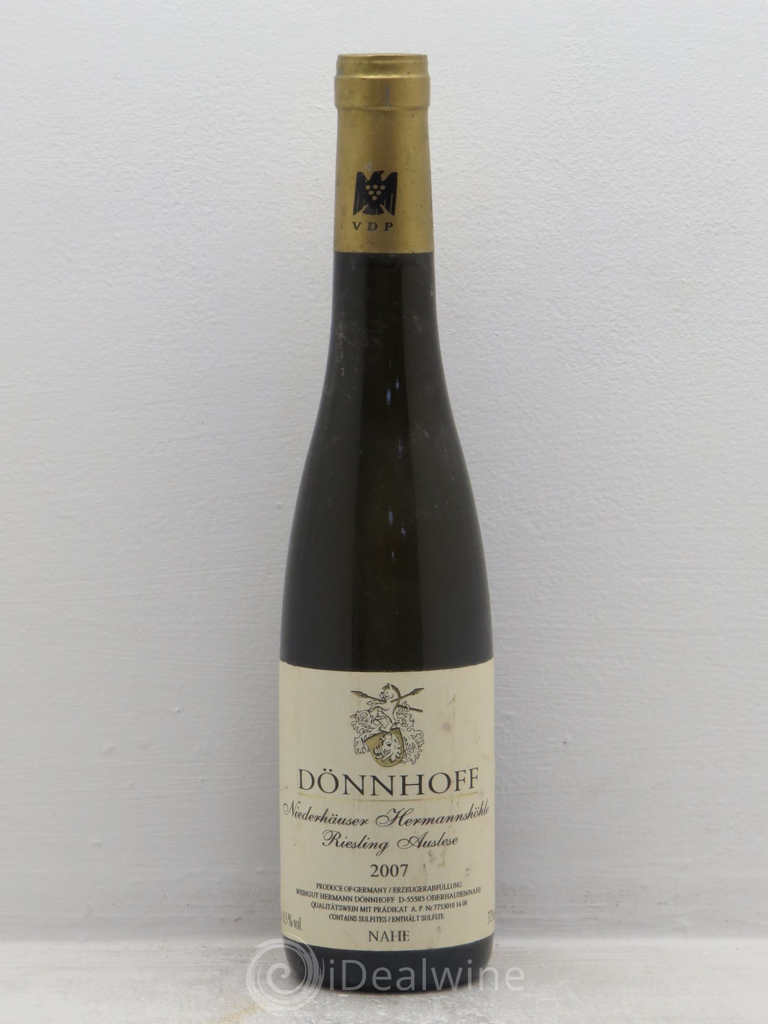 Riesling Hermannshohle Auslese Donnhoff Niederhauser 2007 - Posten von 1 Demi-Flasche - 0
