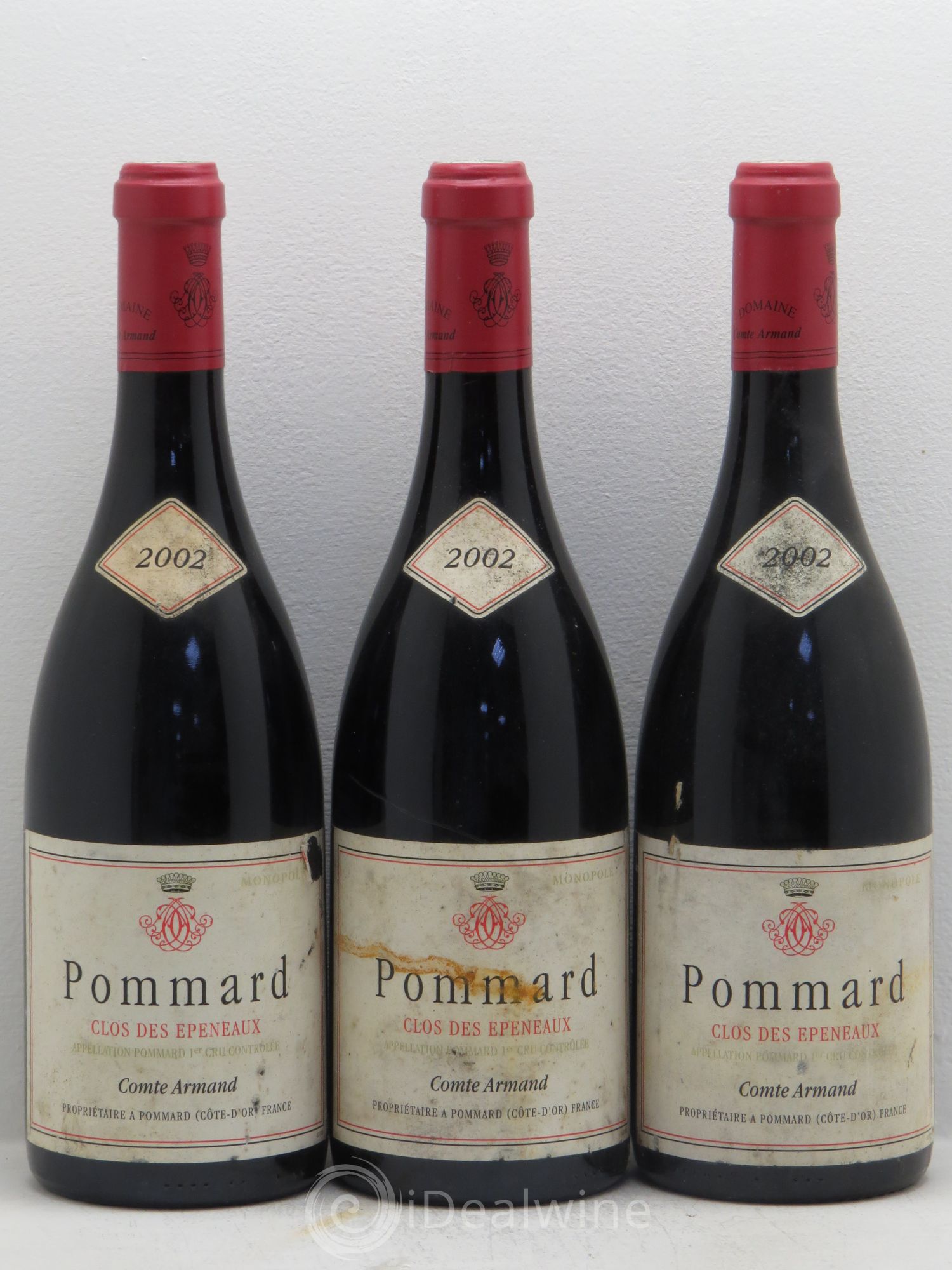 Pommard Epeneaux comte Armand 2002 - Posten von 3 Flaschen - 0
