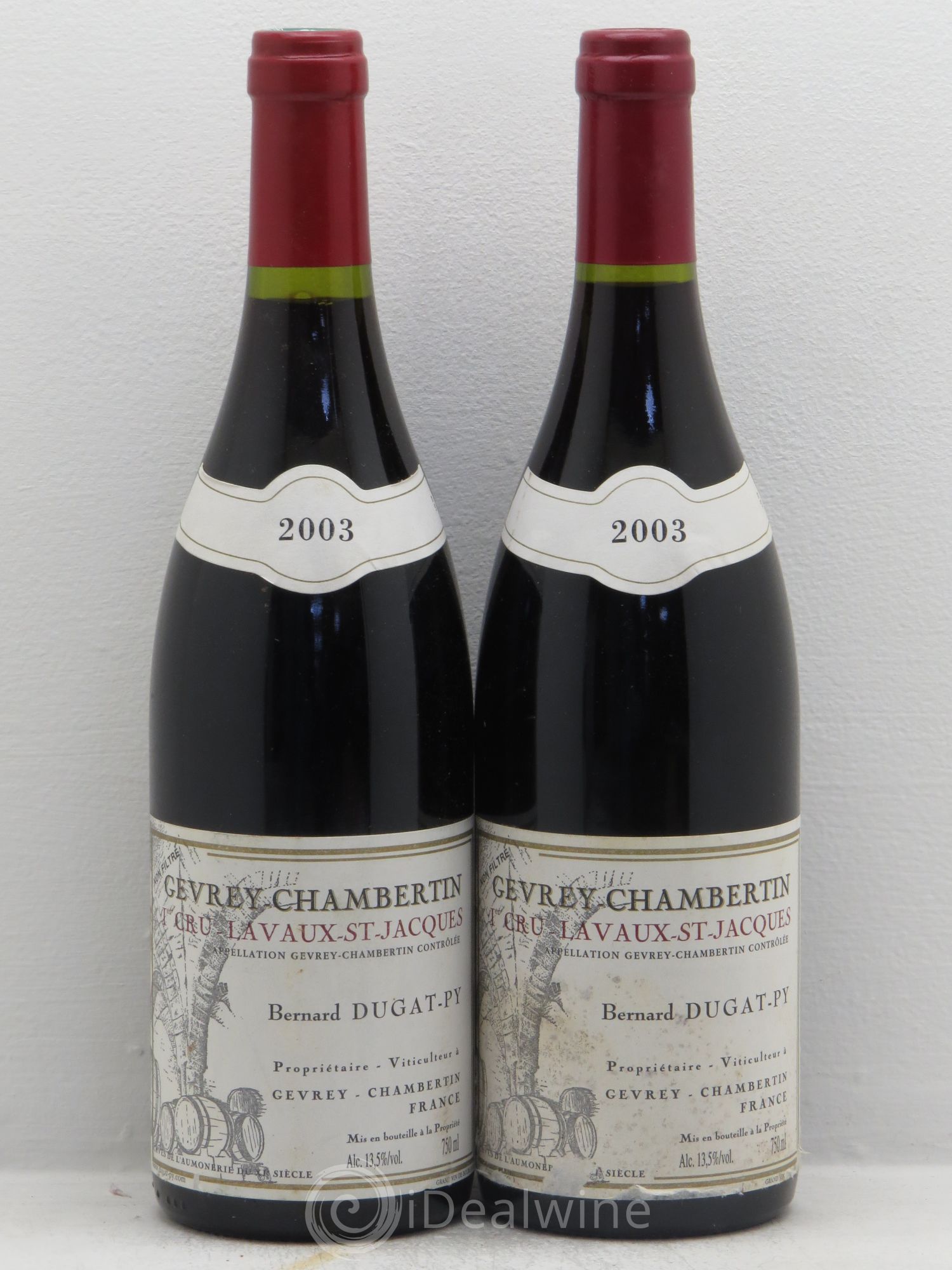 Gevrey-Chambertin 1er Cru Lavaux Saint Jacques Dugat-Py 2003 - Lot de 2 bouteilles - 0