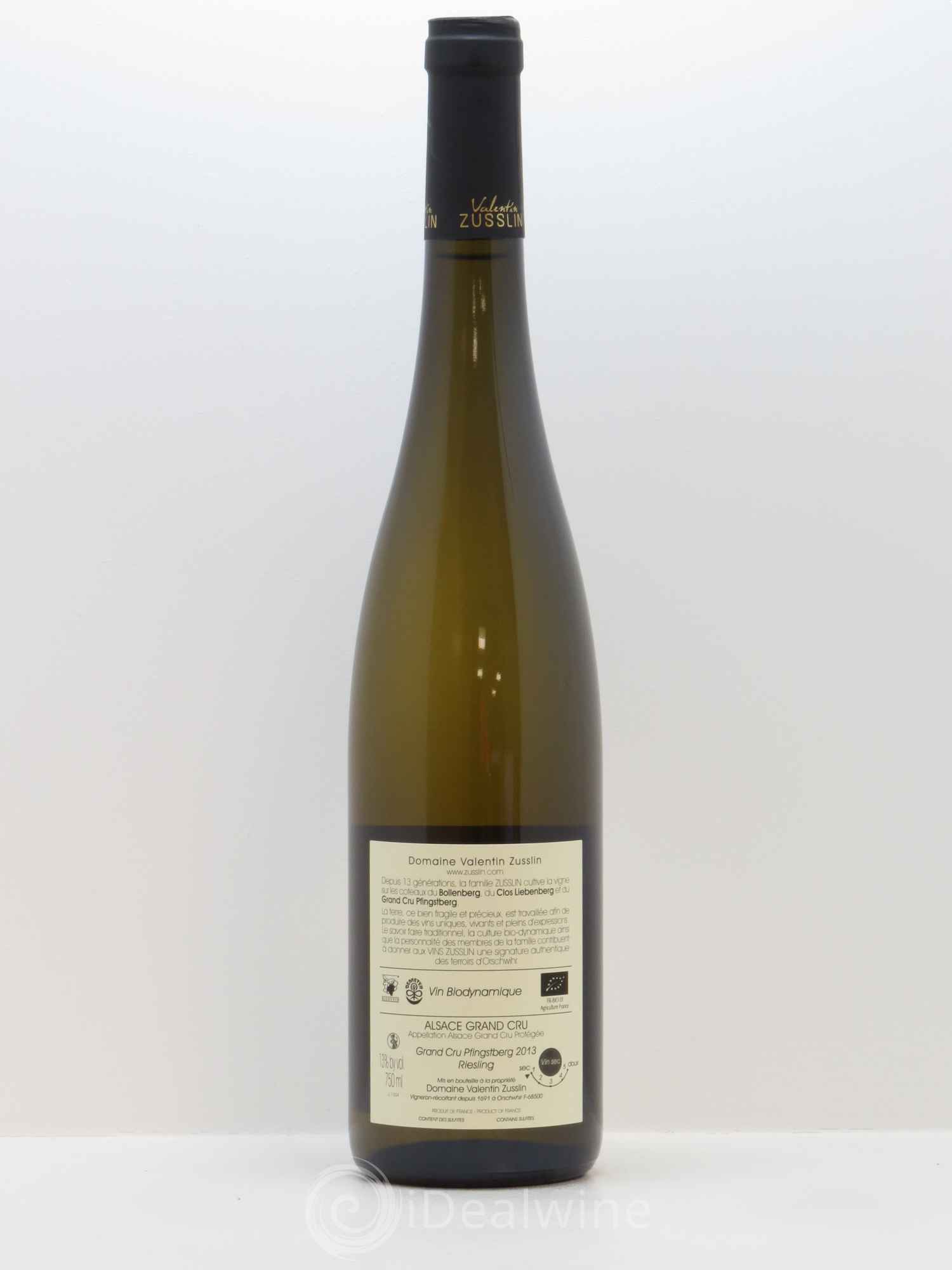 Alsace Riesling Grand Cru Pfingstberg Valentin Zusslin (Domaine) 2013 - Lot of 1 bottle - 1
