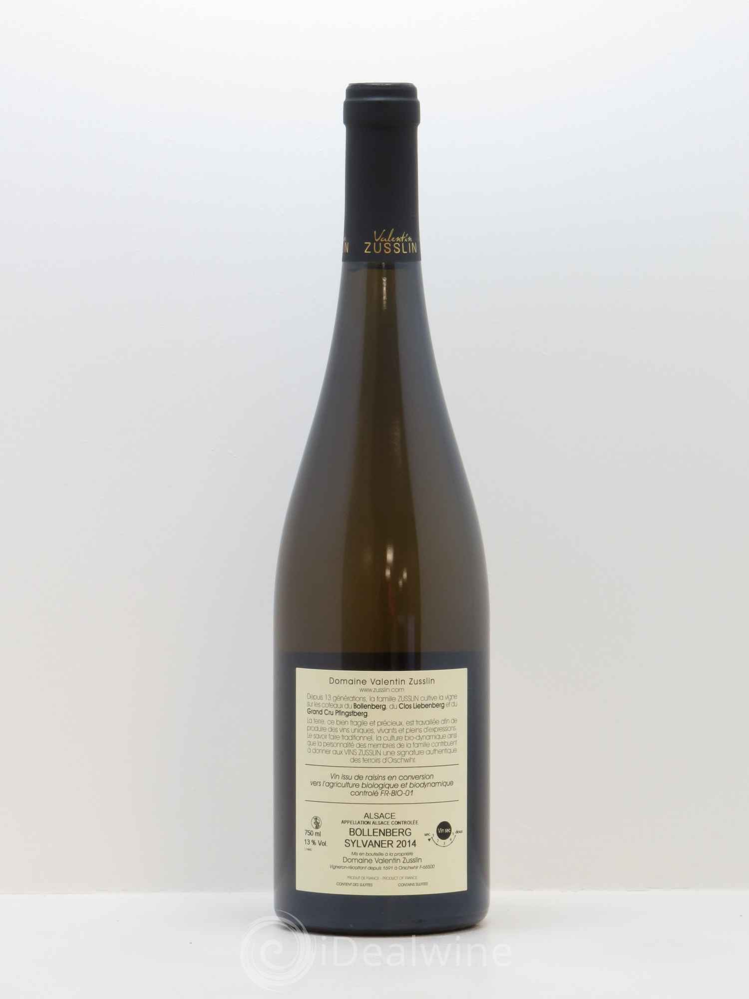 Alsace Sylvaner Bollenberg Valentin Zusslin (Domaine) 2014 - Lot de 1 bouteille - 1