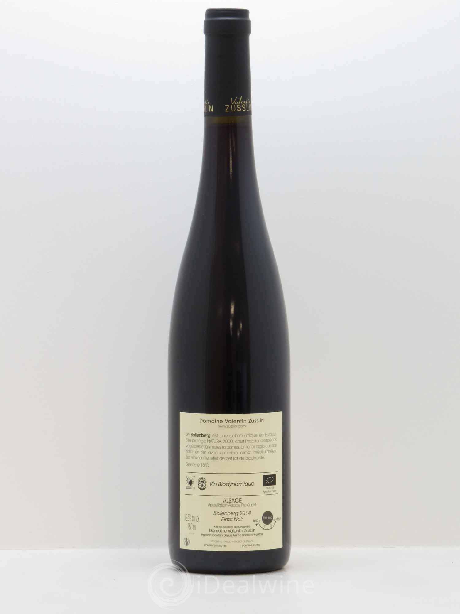 Alsace Pinot Noir Bollenberg Valentin Zusslin (Domaine) 2014 - Lot de 1 bouteille - 1