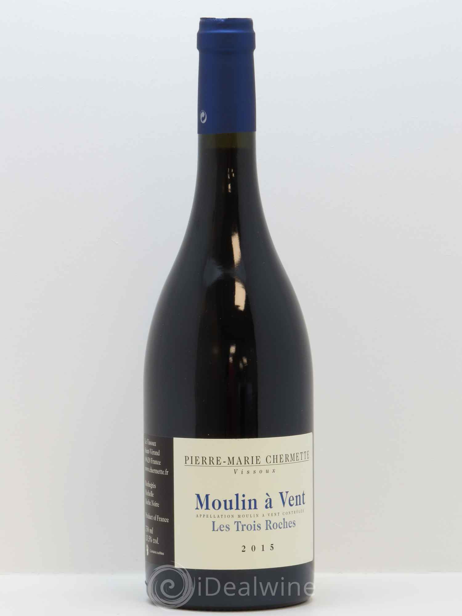 Moulin-à-Vent Les Trois Roches Domaine du Vissoux - P-M. Chermette 2015 - Lot de 1 bouteille - 0
