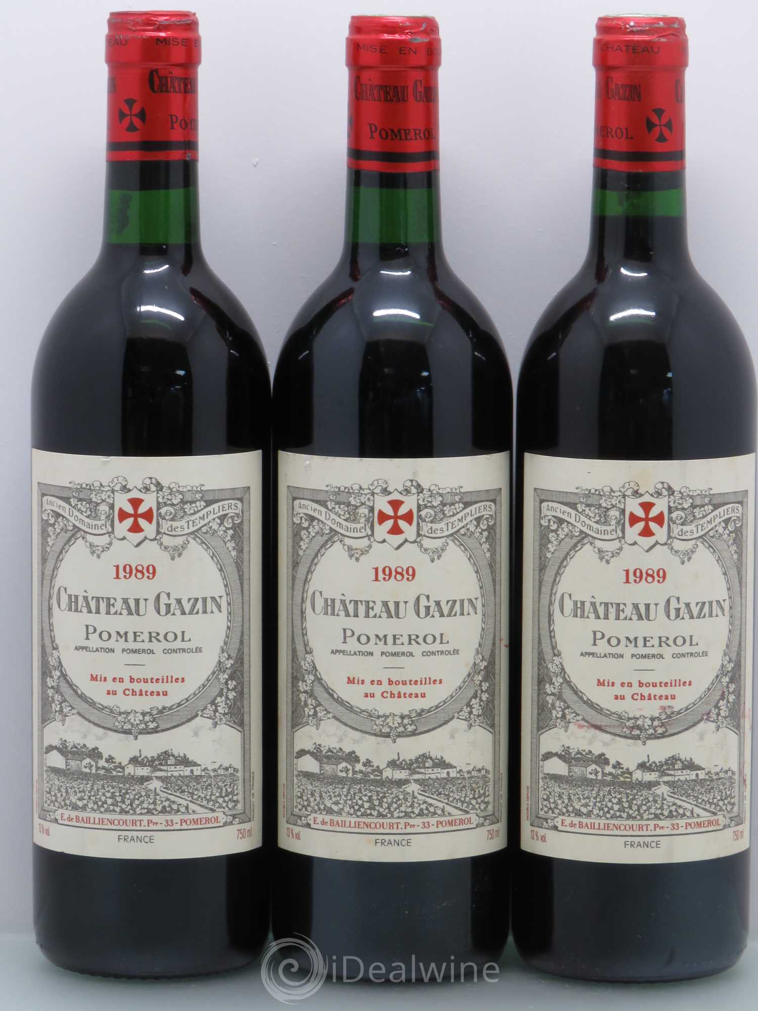 Château Gazin 1989 - Lot de 3 bouteilles - 0