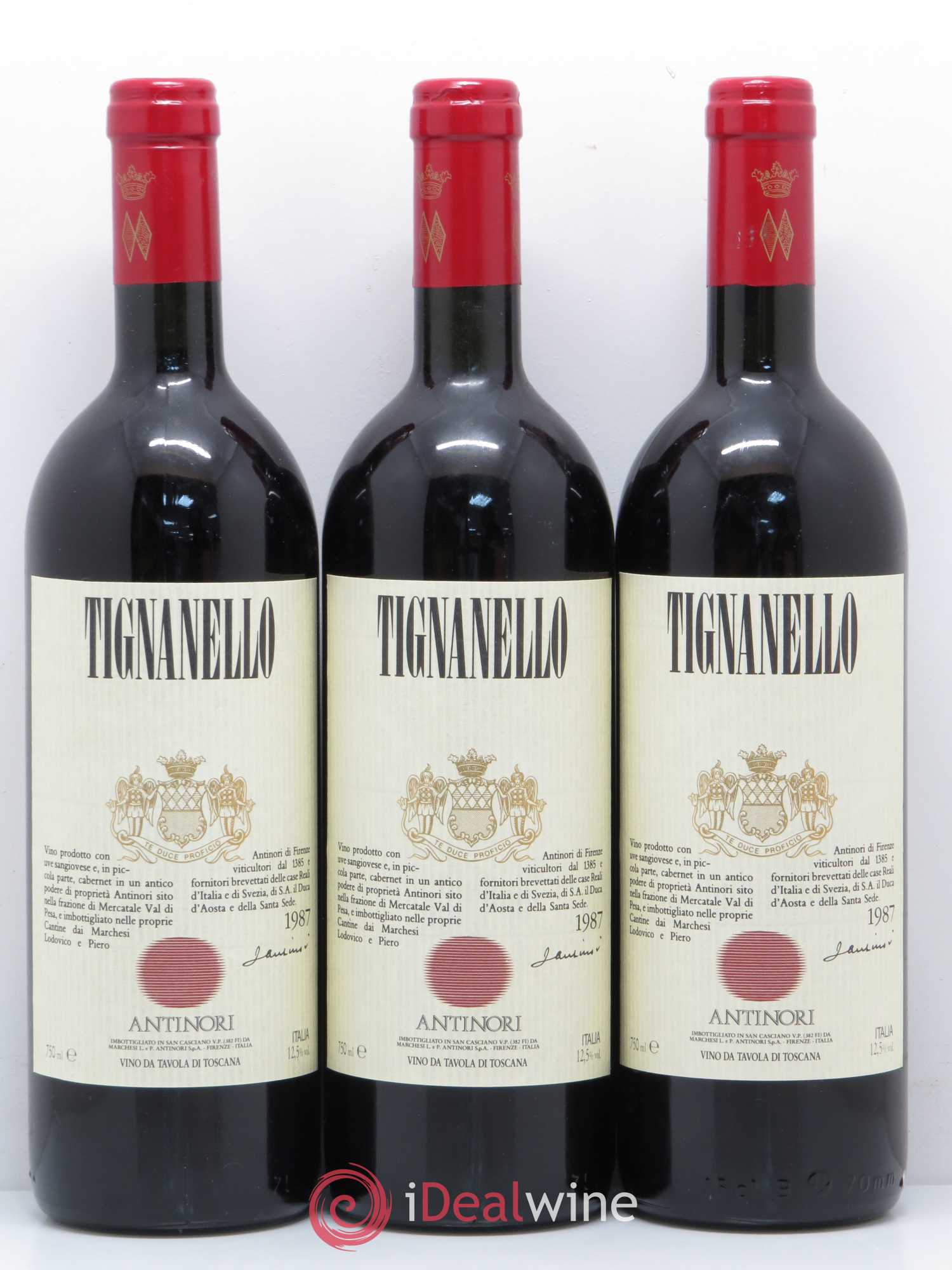 Toscana IGT Tignanello Tenuta Tignanello - Marchesi Antinori 1987 - Lot de 6 bouteilles - 1