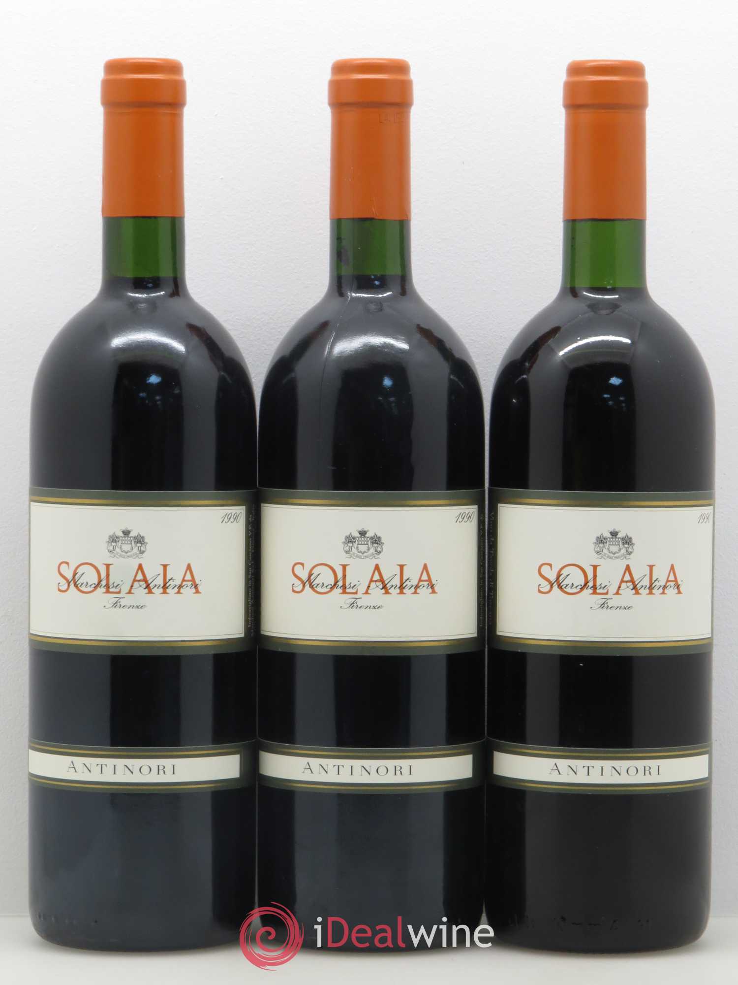 Toscana IGT Solaia Tenuta Tignanello - Marchesi Antinori 1990 - Lot de 3 bouteilles - 0