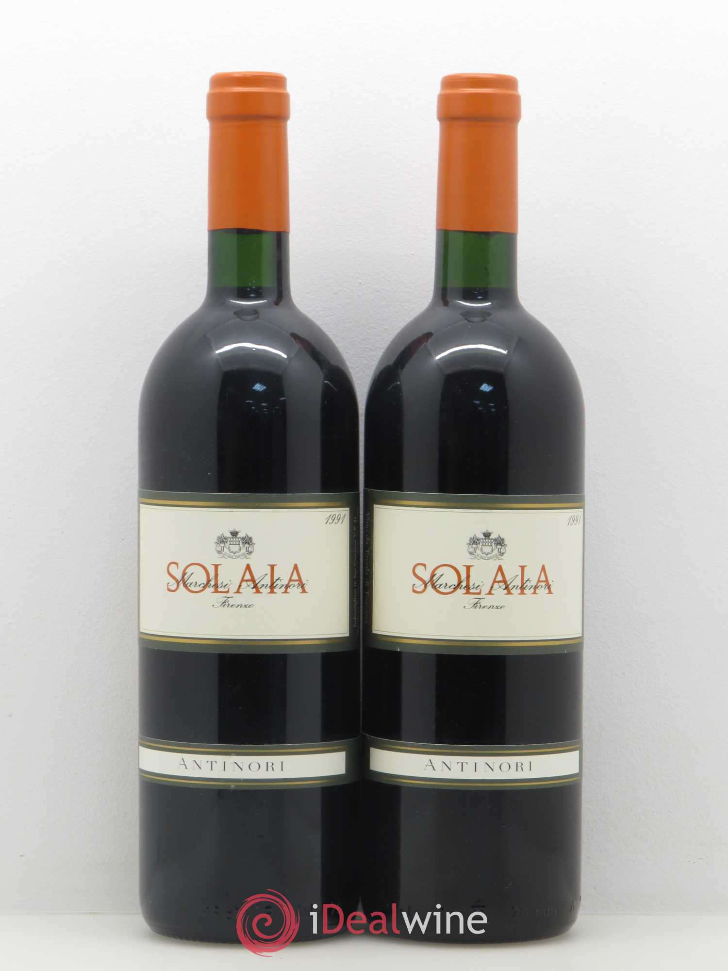 Toscana IGT Solaia Tenuta Tignanello - Marchesi Antinori 1991 - Lot de 2 bouteilles - 0