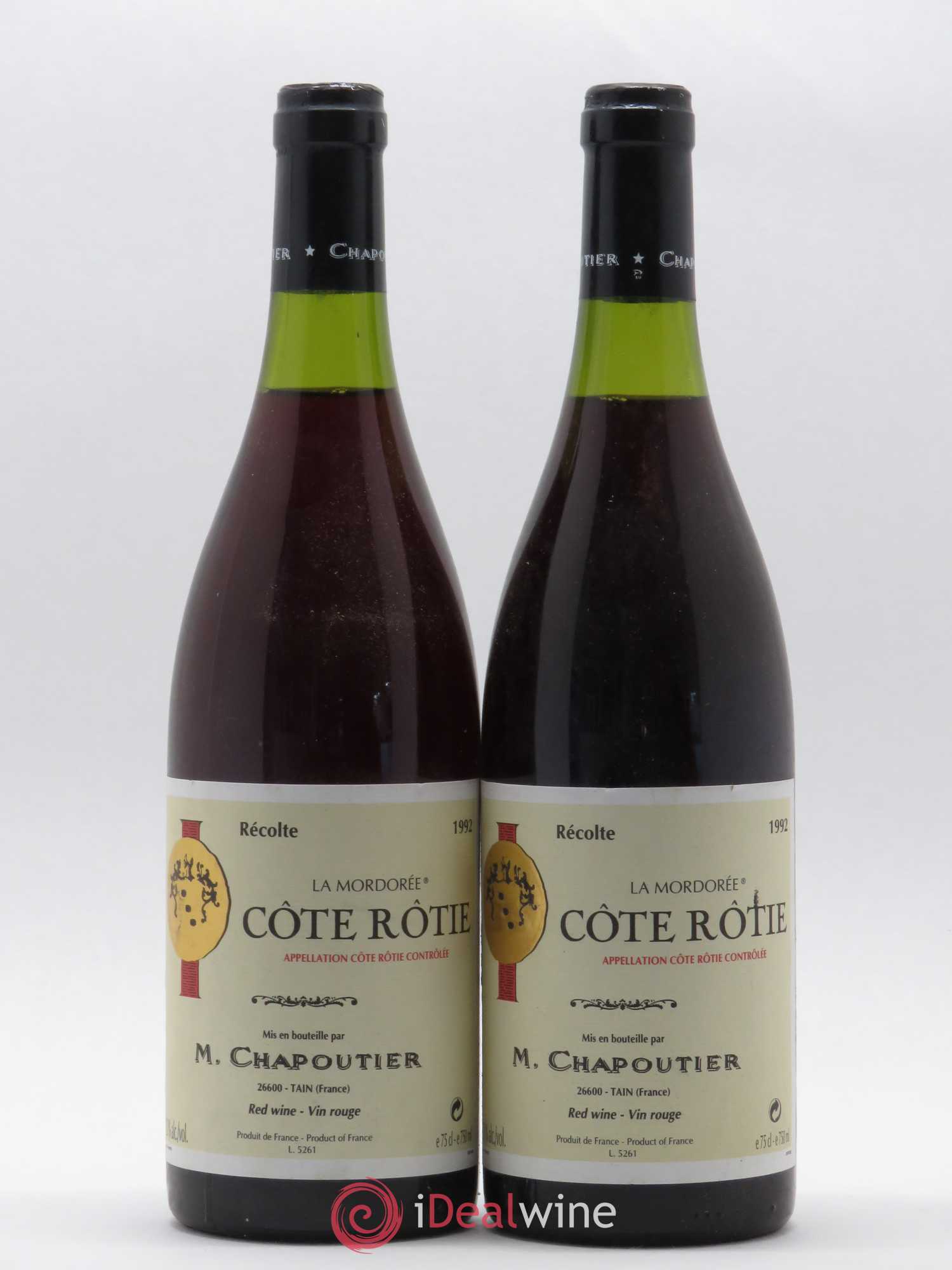 Côte-Rôtie La Mordorée Chapoutier 1992 - Lot de 2 bouteilles - 0