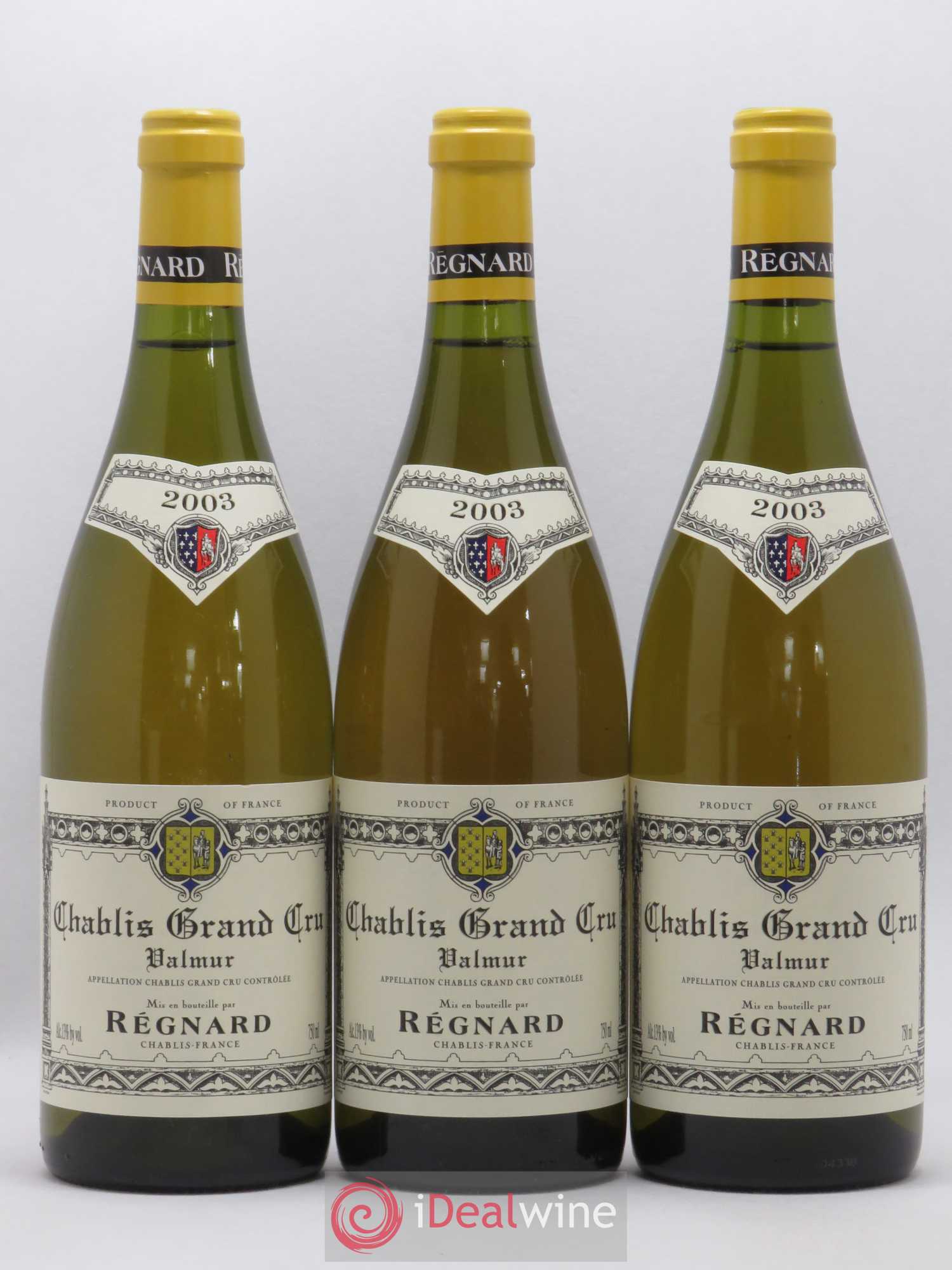 Chablis Grand Cru Valmur Régnard 2003 - Lot de 3 bouteilles - 0