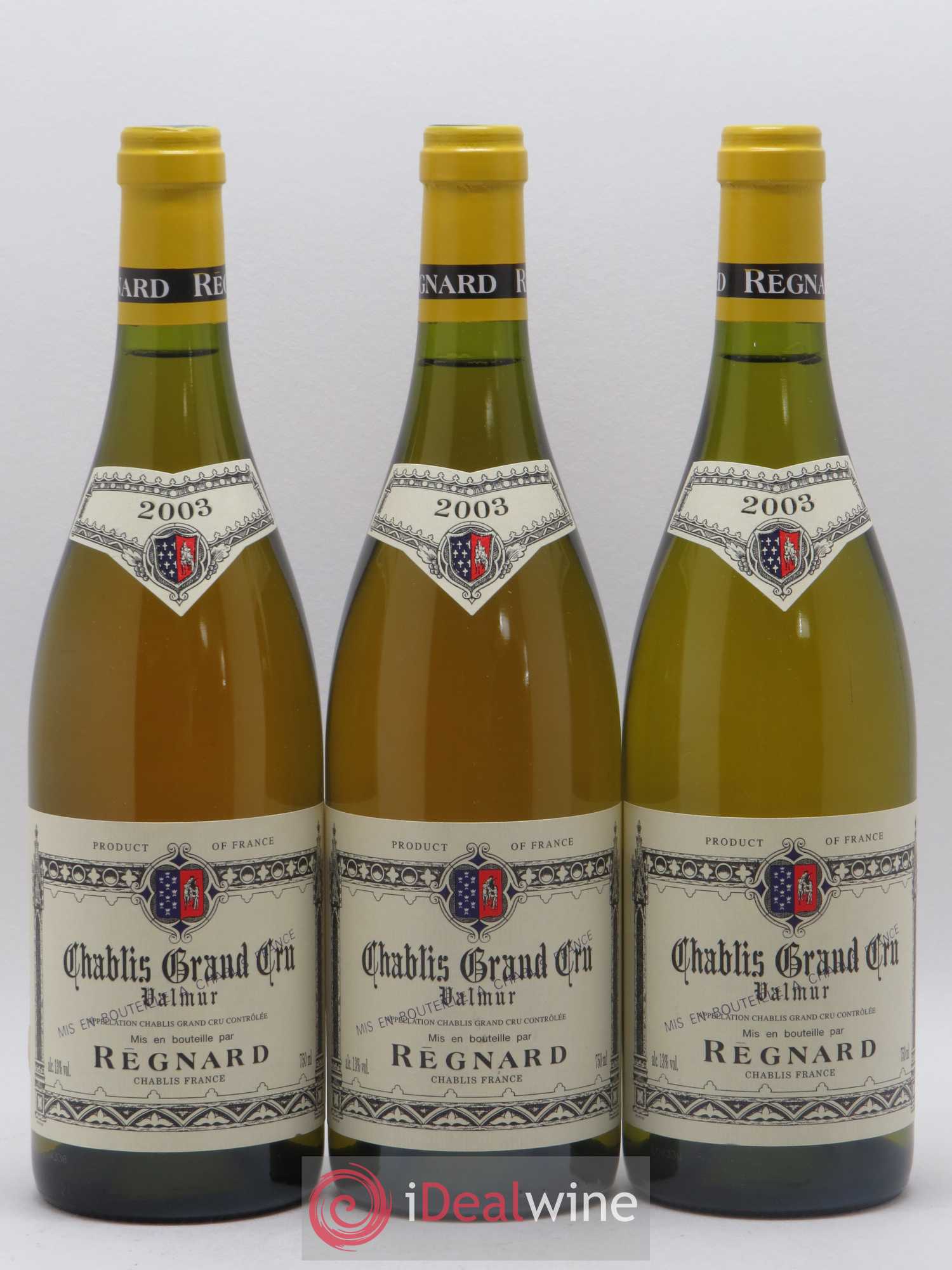 Chablis Grand Cru Valmur Regnard 2003 - Lot de 3 bouteilles - 0