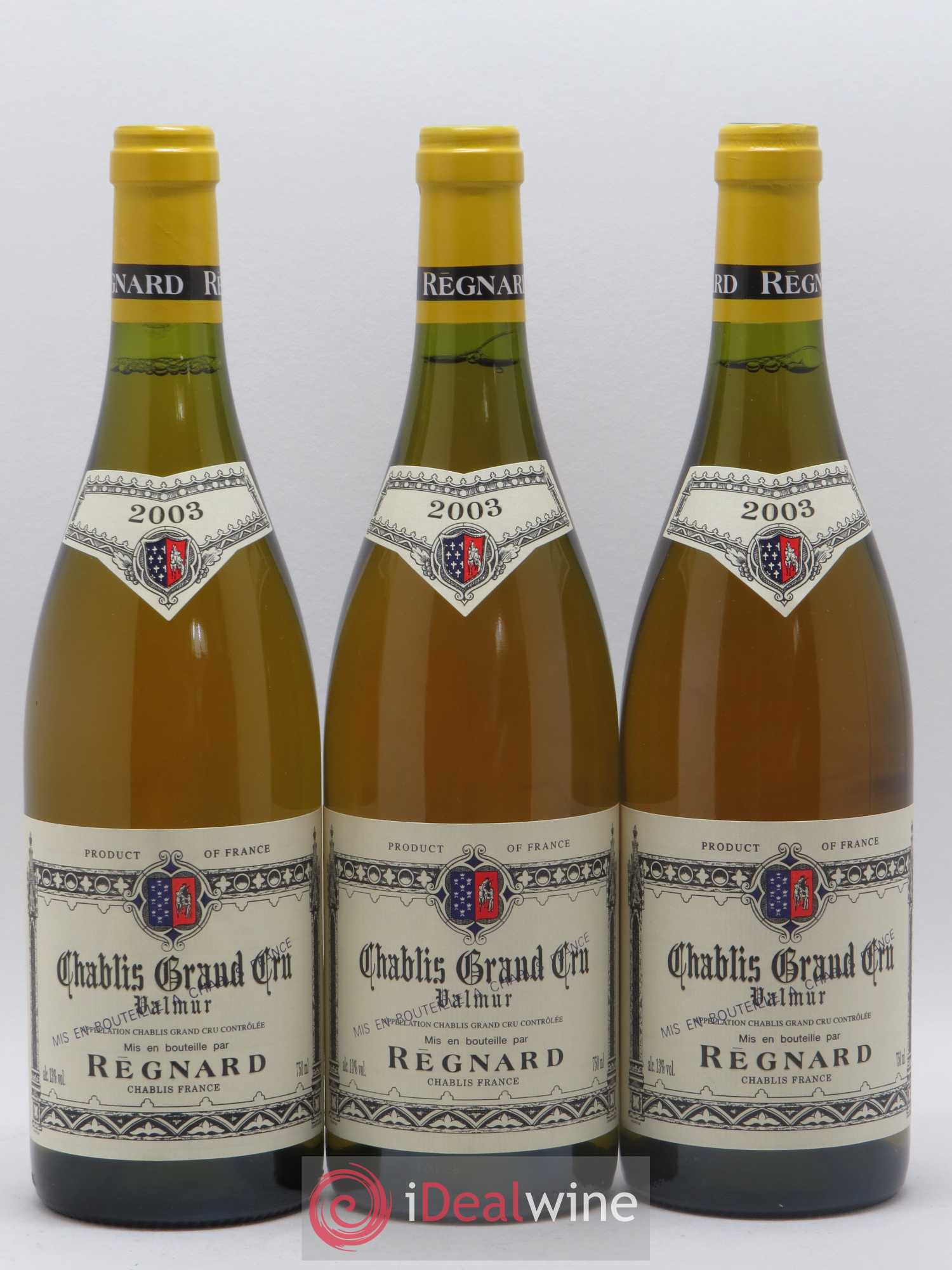 Chablis Grand Cru Valmur Regnard 2003 - Lot de 3 bouteilles - 0