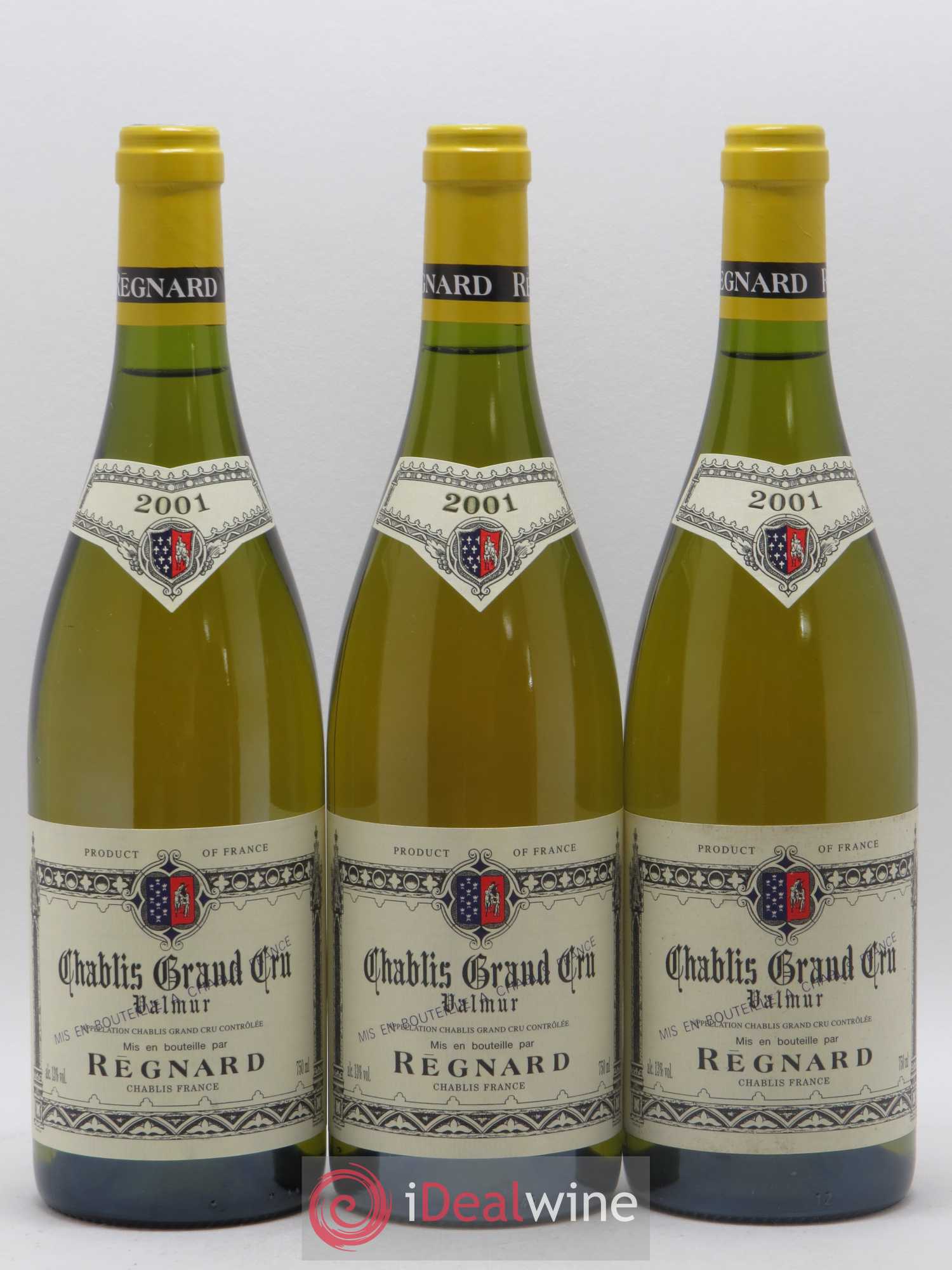 Chablis Grand Cru Valmur Regnard 2001 - Lot de 3 bouteilles - 0