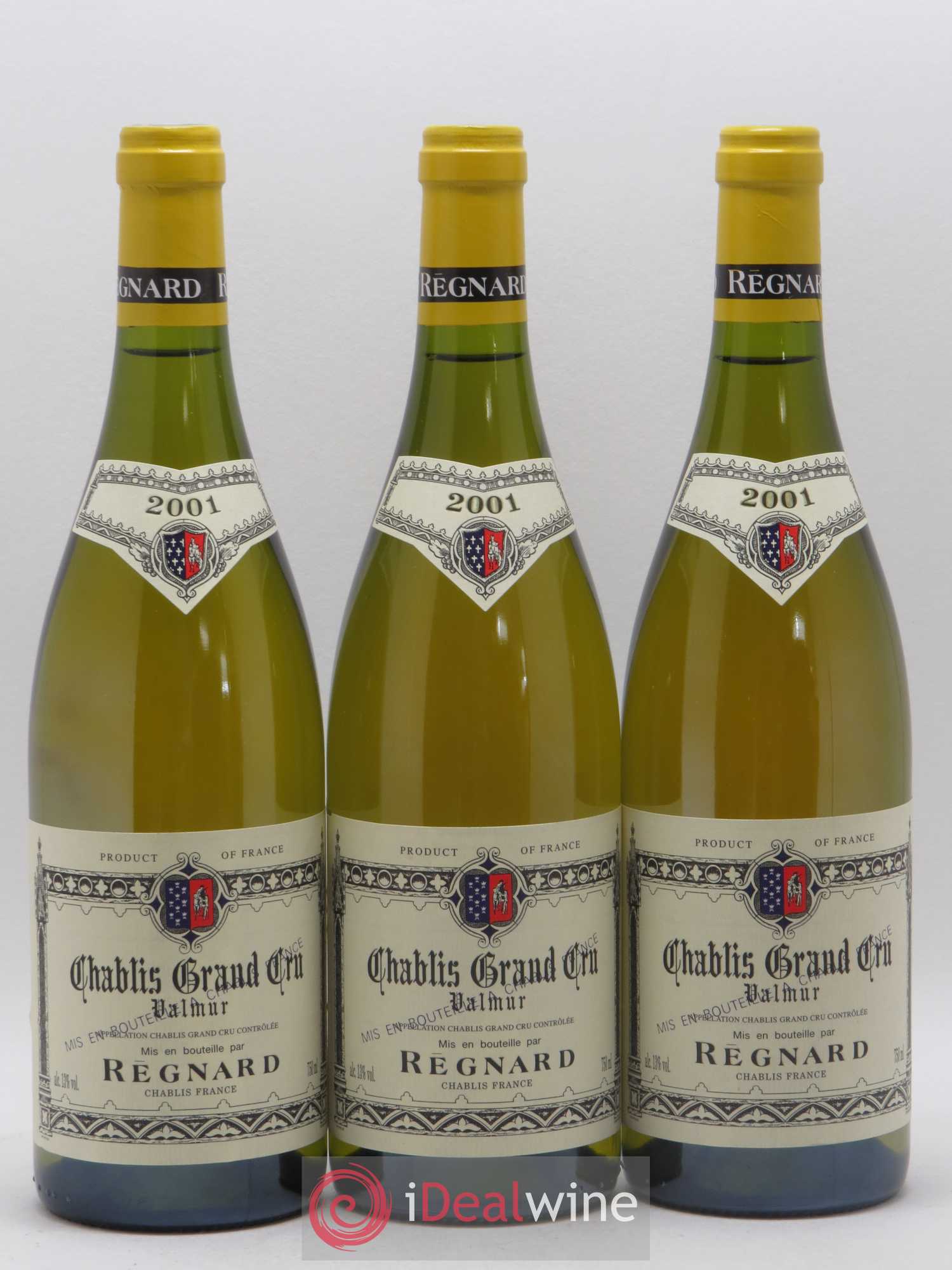 Chablis Grand Cru Valmur Regnard 2001 - Lot de 3 bouteilles - 0
