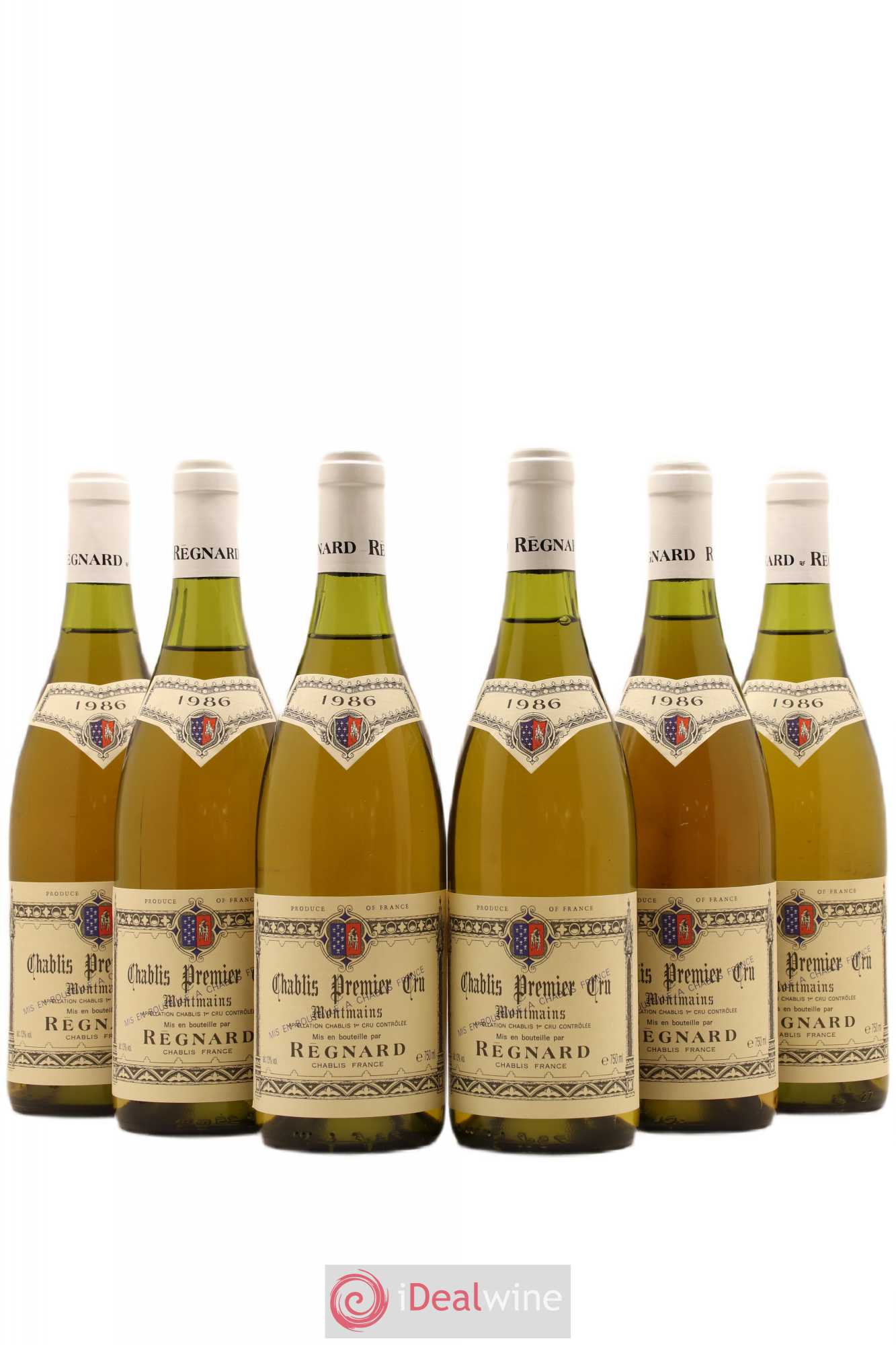 Chablis 1er Cru Montmains Regnard 1986 - Posten von 6 Flaschen - 0