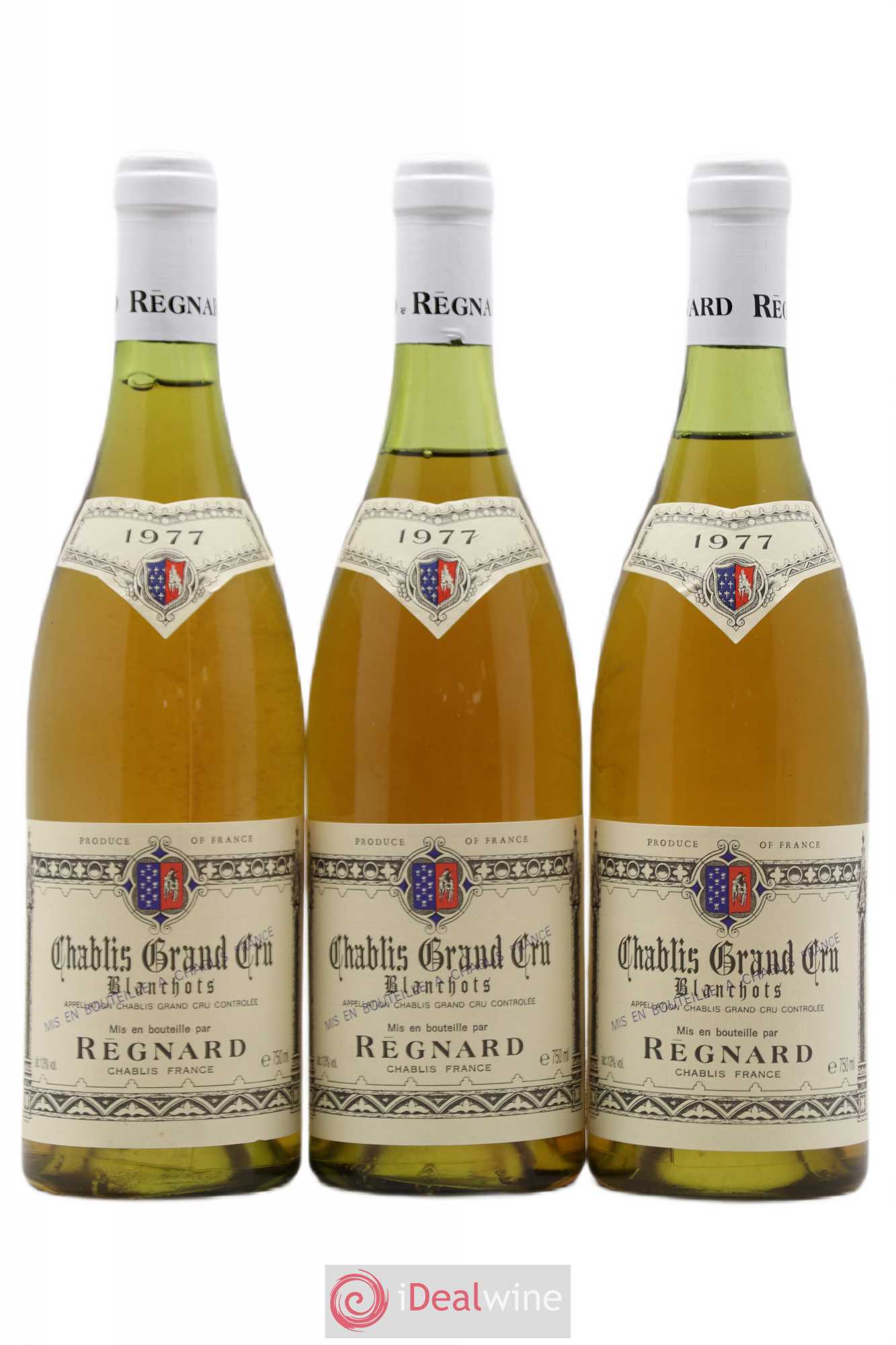 Chablis Grand Cru Blanchots Regnard 1977 - Lot de 3 bouteilles - 0