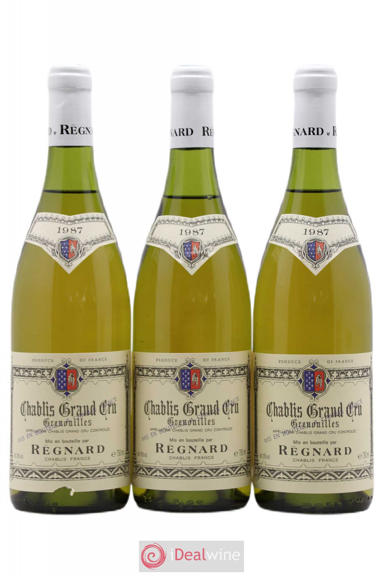 Chablis Grand Cru Grenouilles Regnard 1987 - Posten von 3 Flaschen - 0