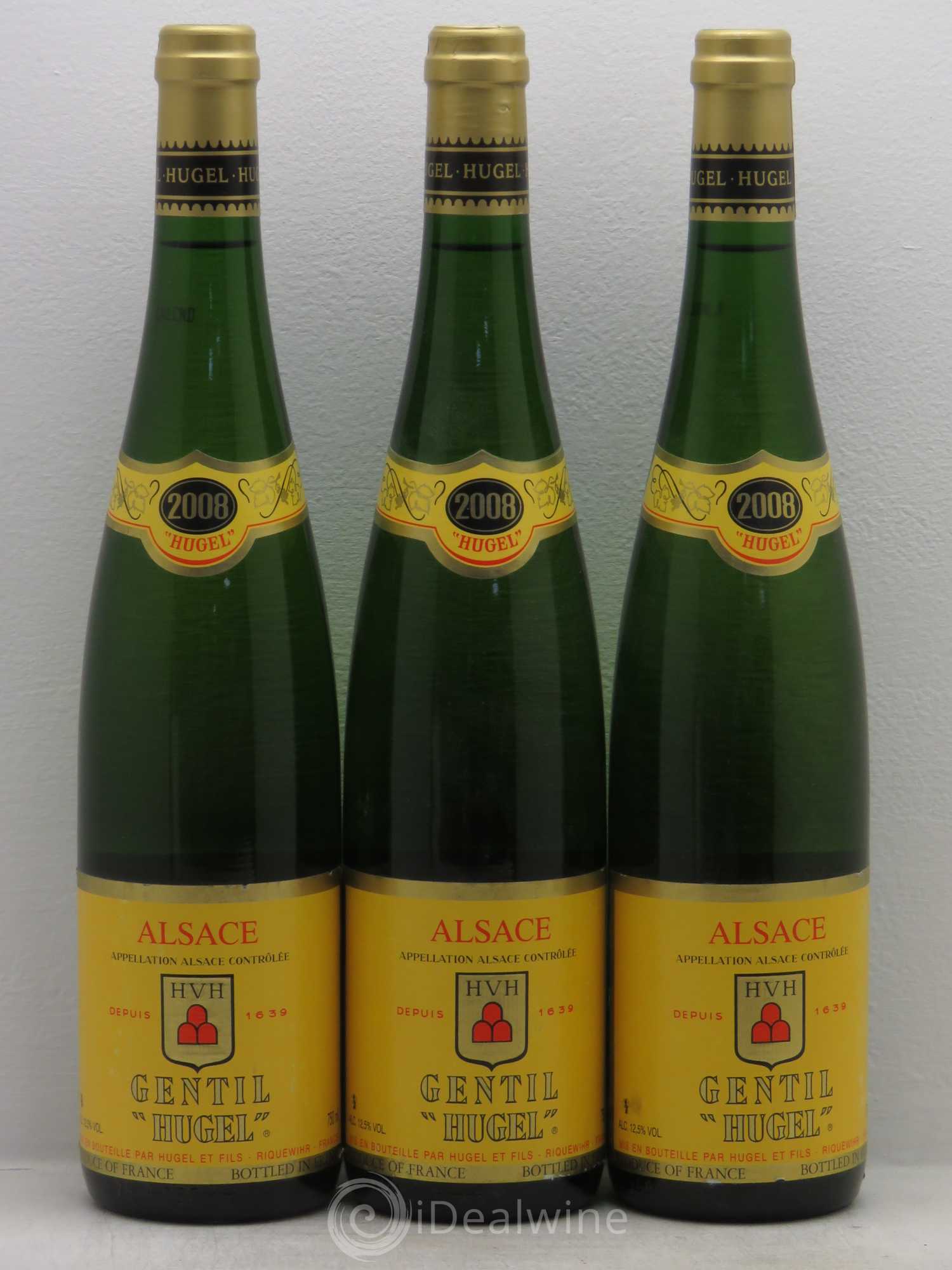 Alsace Gentil Hugel 2008 - Posten von 3 Flaschen - 0