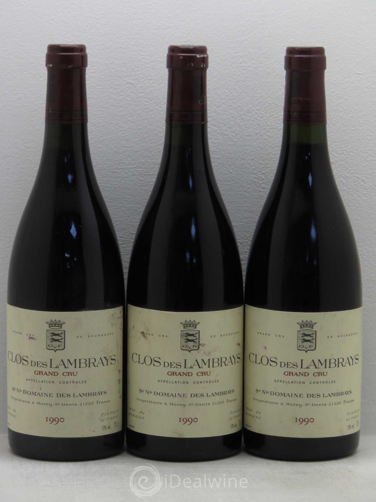 Clos des Lambrays Grand Cru Domaine des Lambrays 1990 - Lot de 3 bouteilles - 0