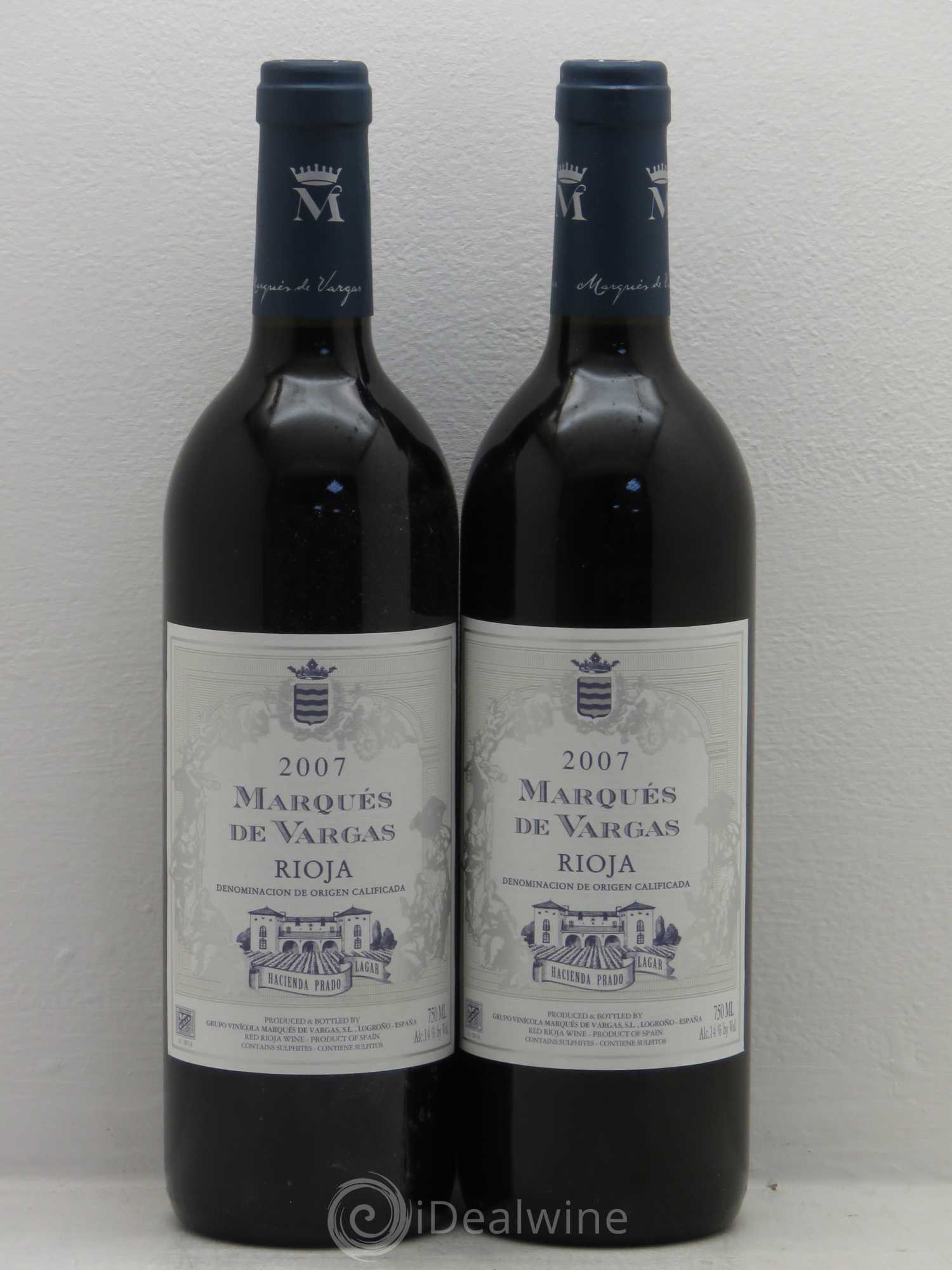 Rioja DOCA Marques de Vargas Reserva 2007 - Lotto di 2 bottiglie - 0