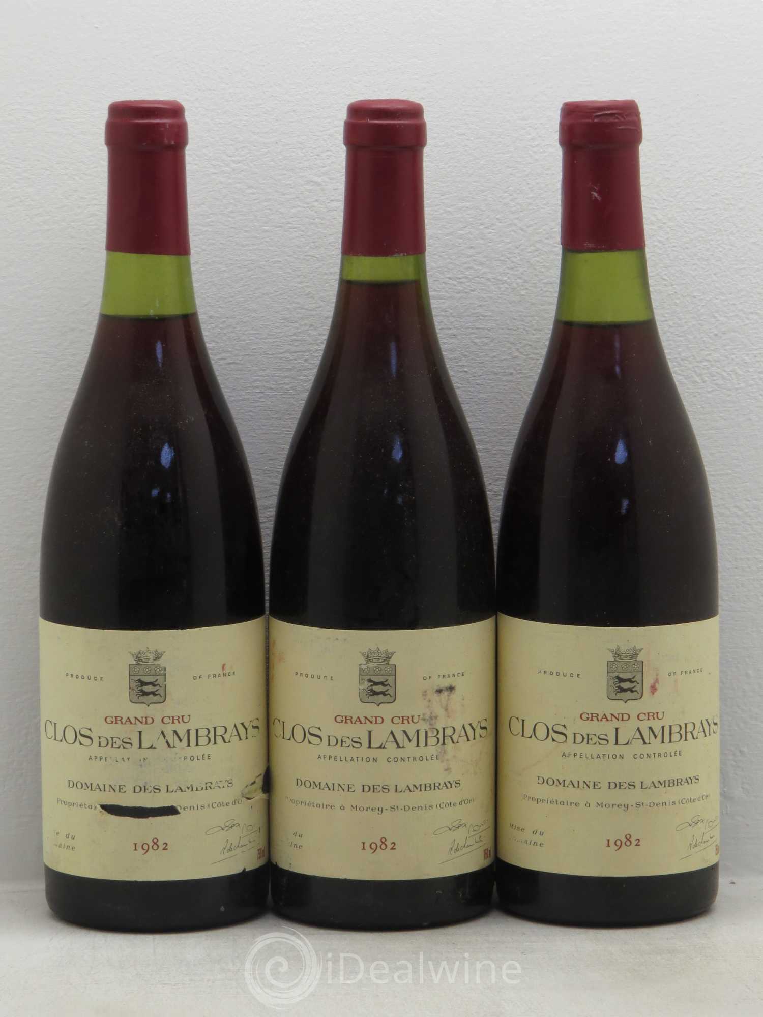 Clos des Lambrays Grand Cru Domaine des Lambrays 1982 - Lot de 3 bouteilles - 0
