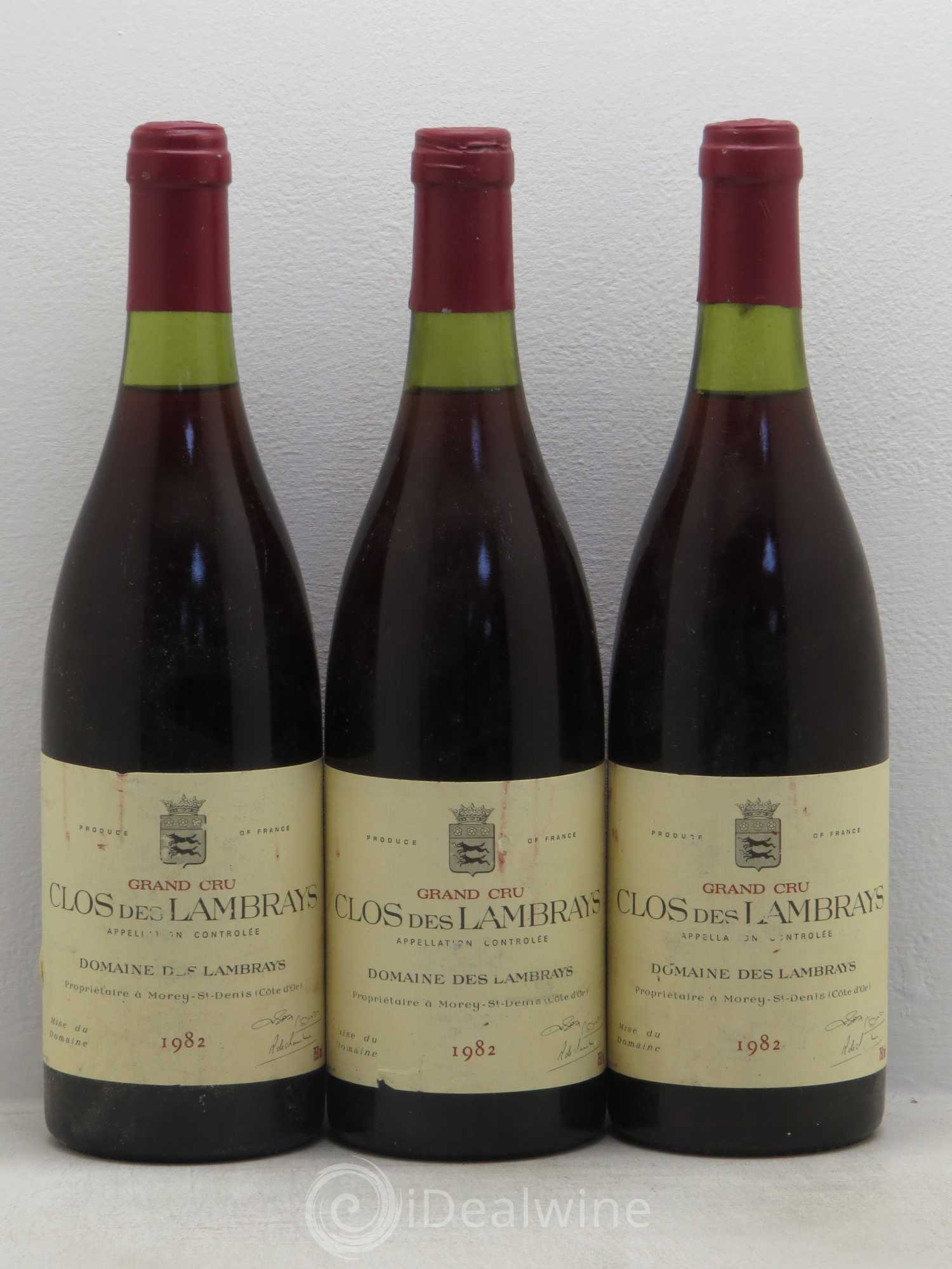 Clos des Lambrays Grand Cru Domaine des Lambrays 1982 - Lot de 3 bouteilles - 0