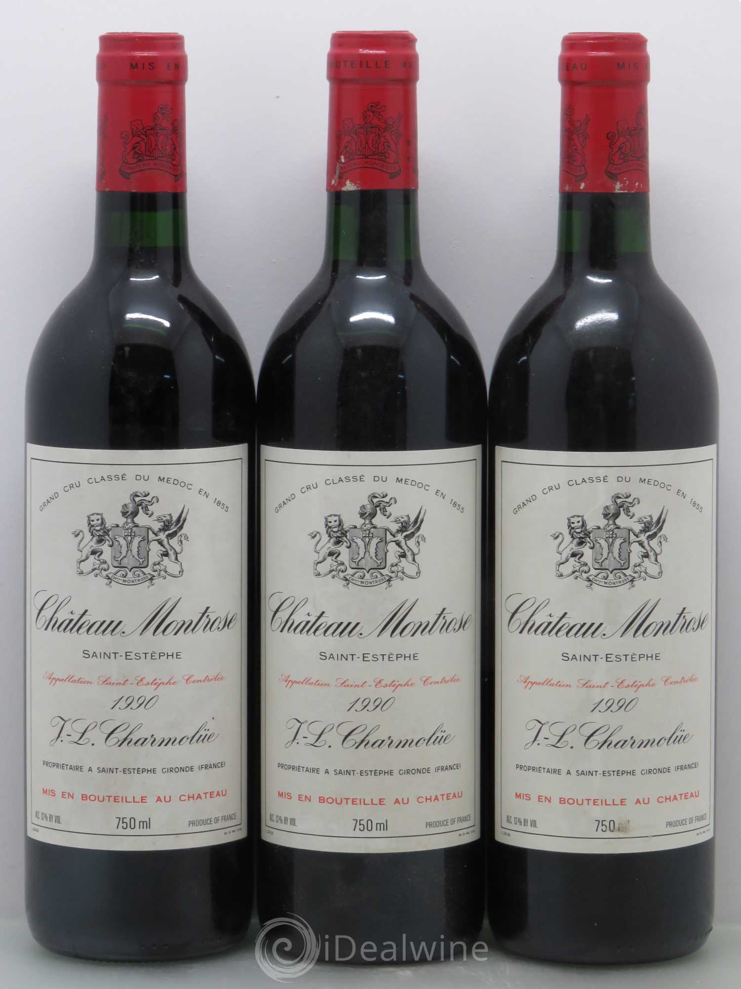 Château Montrose 2ème Grand Cru Classé 1990 - Lot de 3 bouteilles - 0