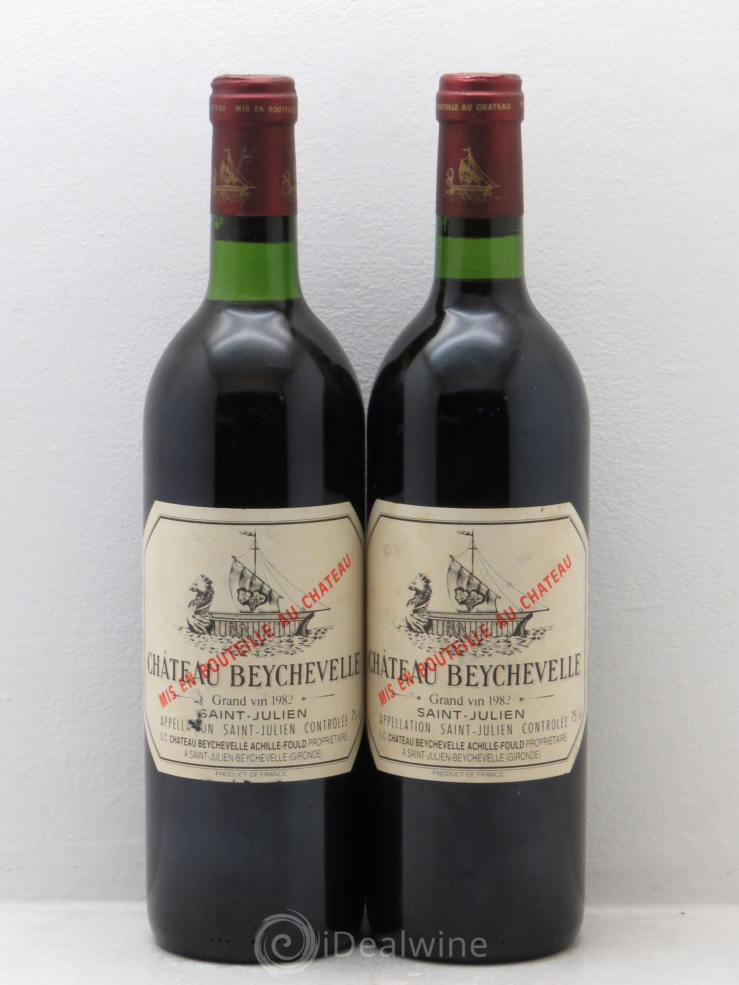 Château Beychevelle 4ème Grand Cru Classé 1982 - Lot de 2 bouteilles - 0