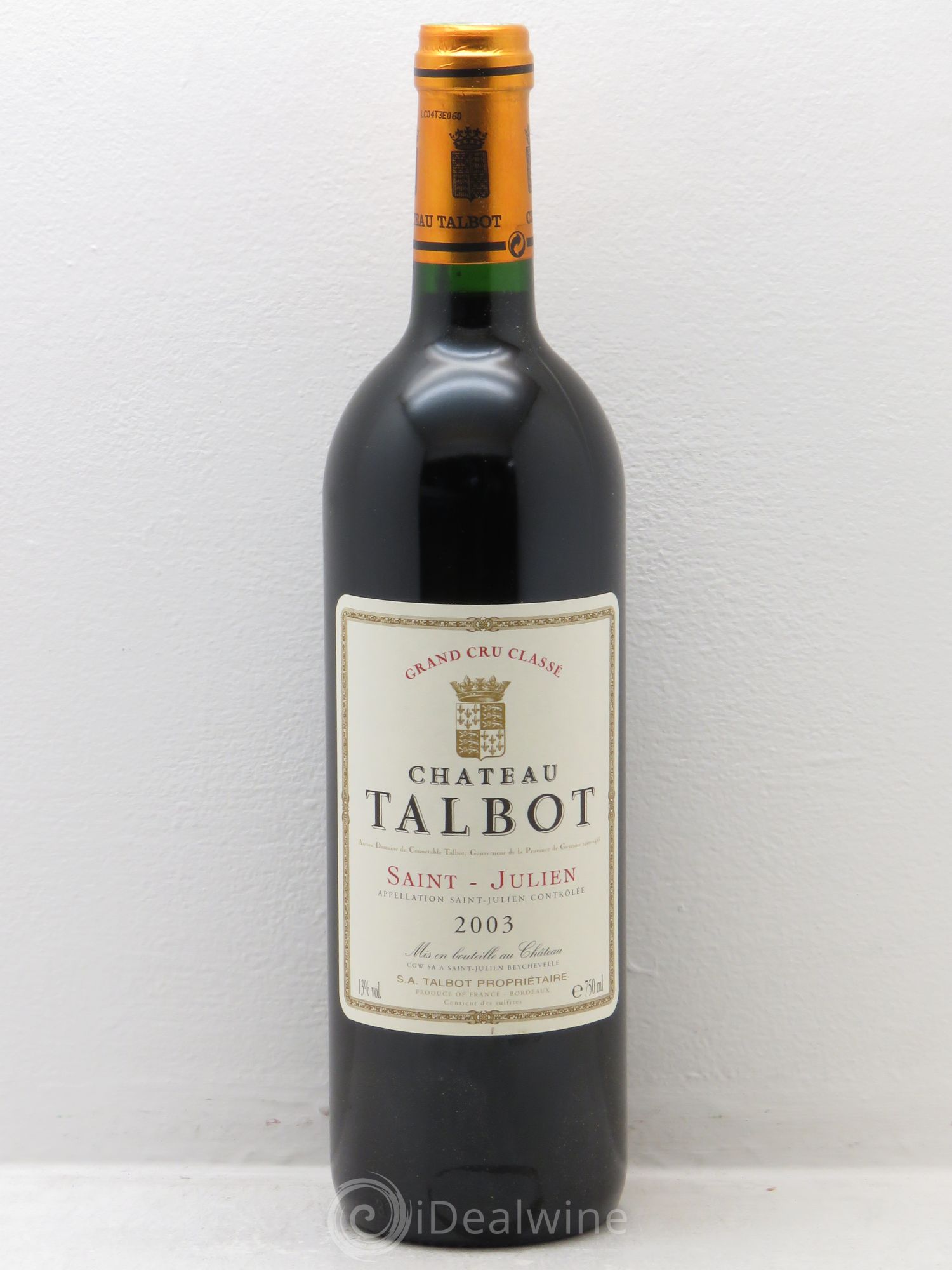 Château Talbot 4ème Grand Cru Classé 2003 - Lot de 6 bouteilles - 0