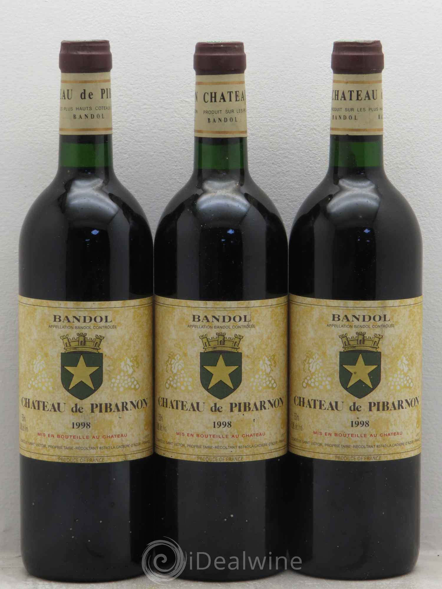 Bandol Château de Pibarnon Comte de Saint-Victor 1998 - Lot de 3 bouteilles - 0