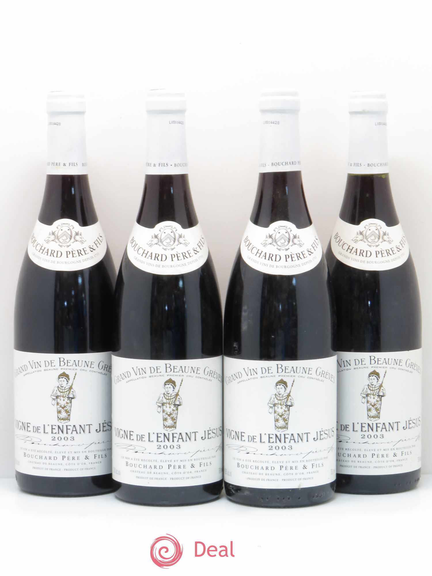 Beaune 1er Cru Grèves - Vigne de l'Enfant Jésus Bouchard Père & Fils 2003 - Lot de 4 bouteilles - 0