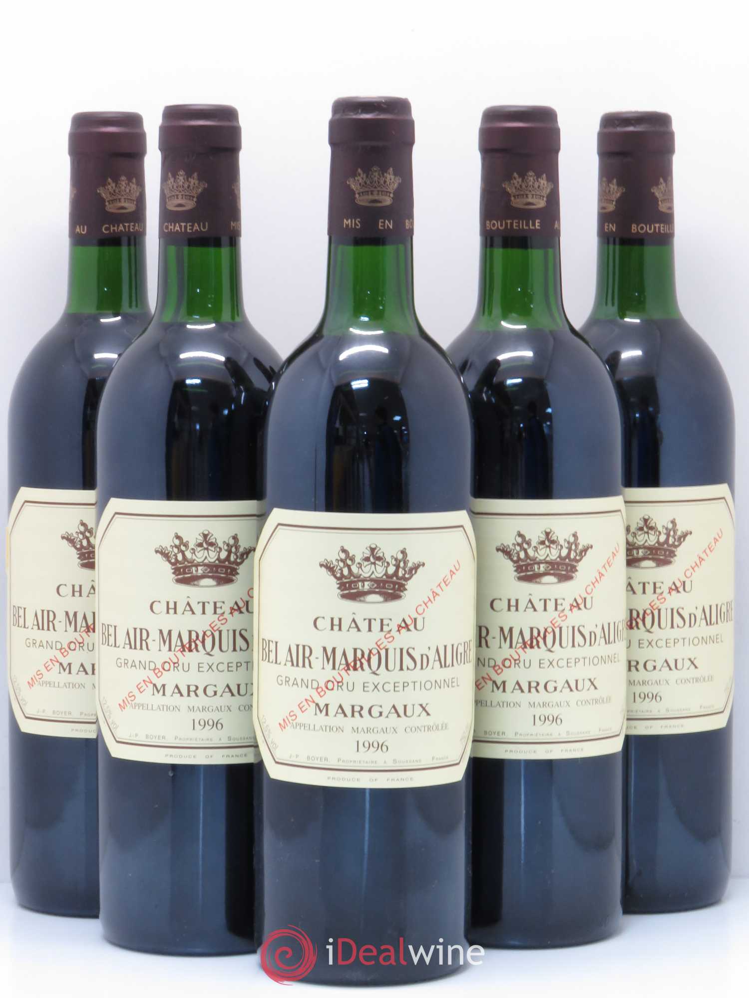 Château Bel Air Marquis d'Aligre 1996 - Lot de 5 bouteilles - 0