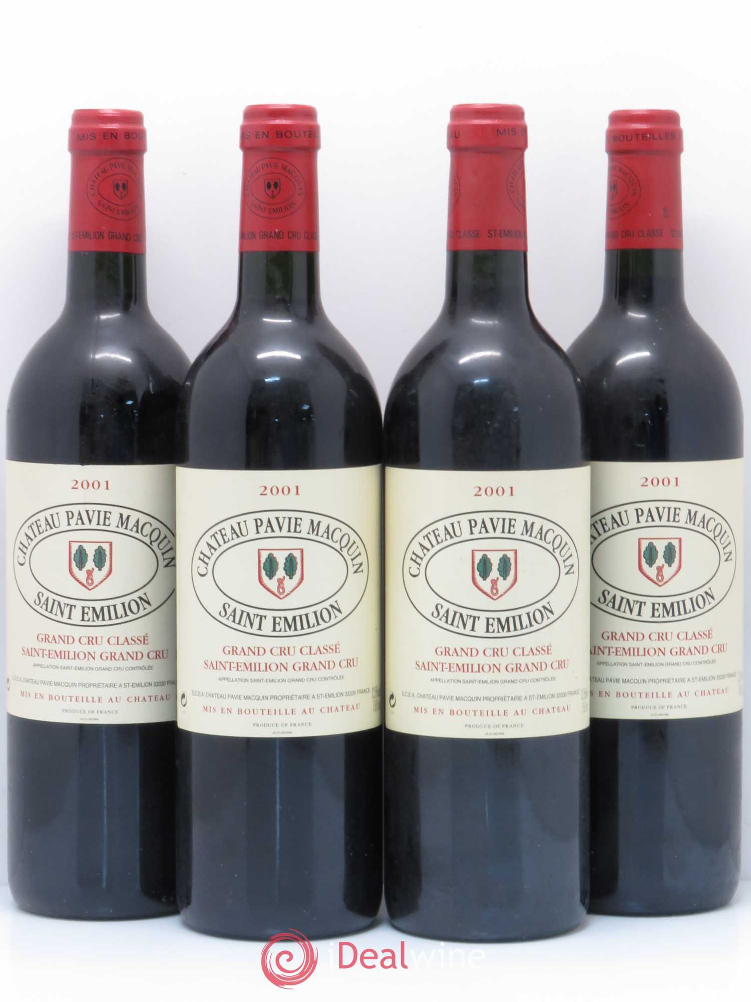 Château Pavie Macquin 1er Grand Cru Classé B 2001 - Lot de 4 bouteilles - 0